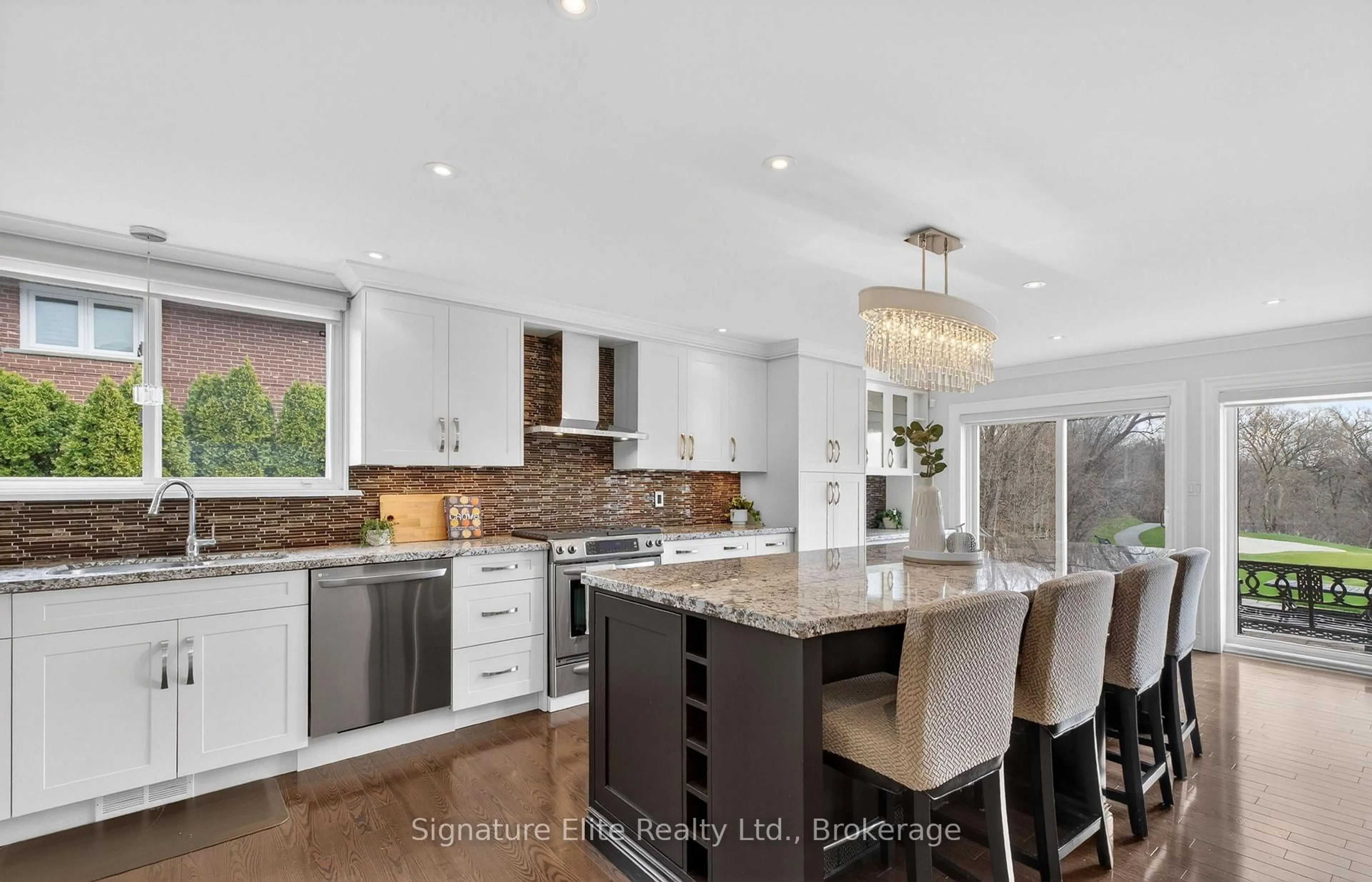 Open concept kitchen, ceramic/tile floor for 385 Markland Dr, Toronto Ontario M9C 1S1