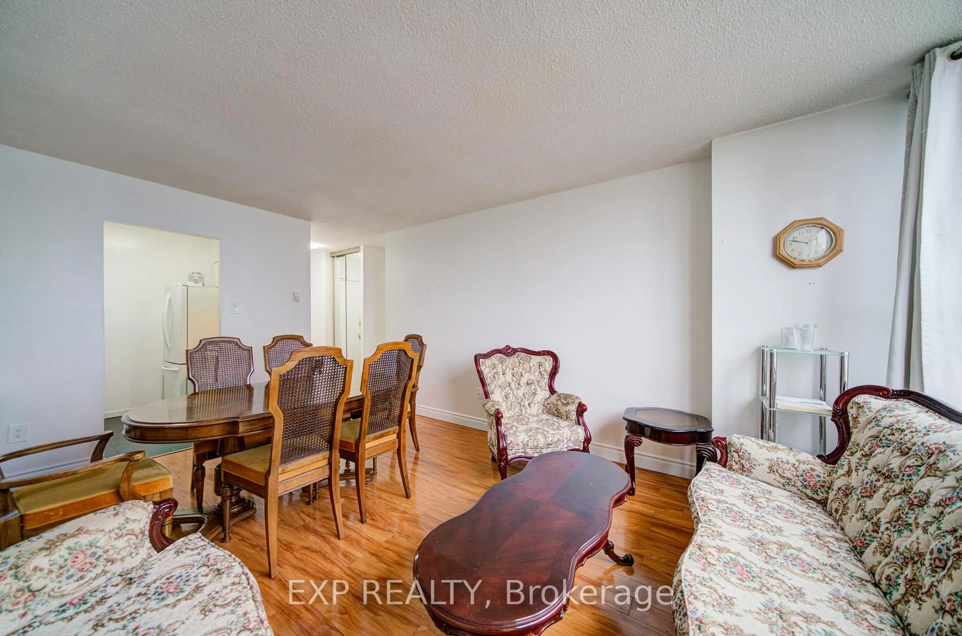 Dining room, wood/laminate floor for 50 Lotherton Ptwy #402, Toronto Ontario M6B 2G8