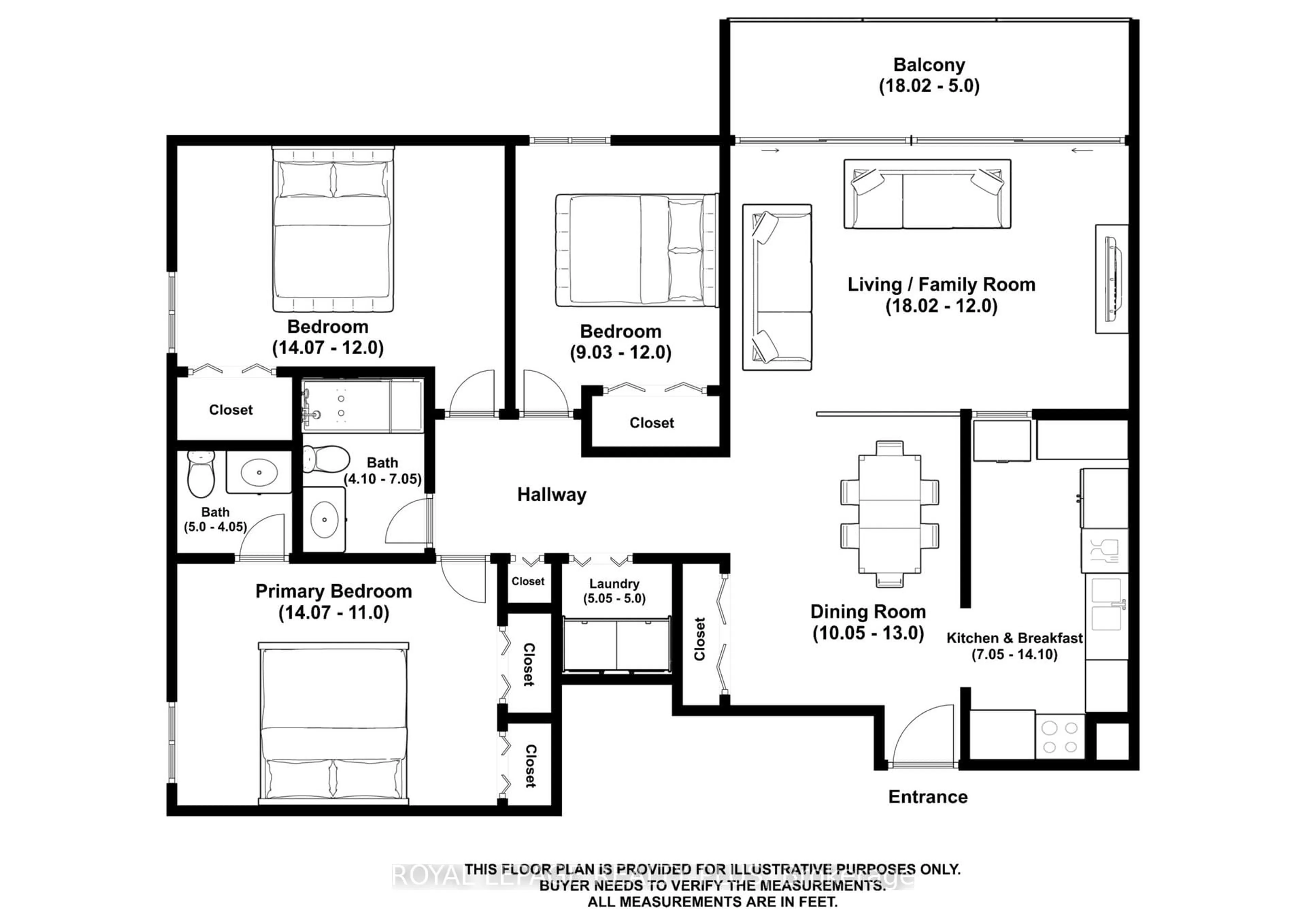 Floor plan for 1 Four Winds Dr #1004, Toronto Ontario M3J 2T1
