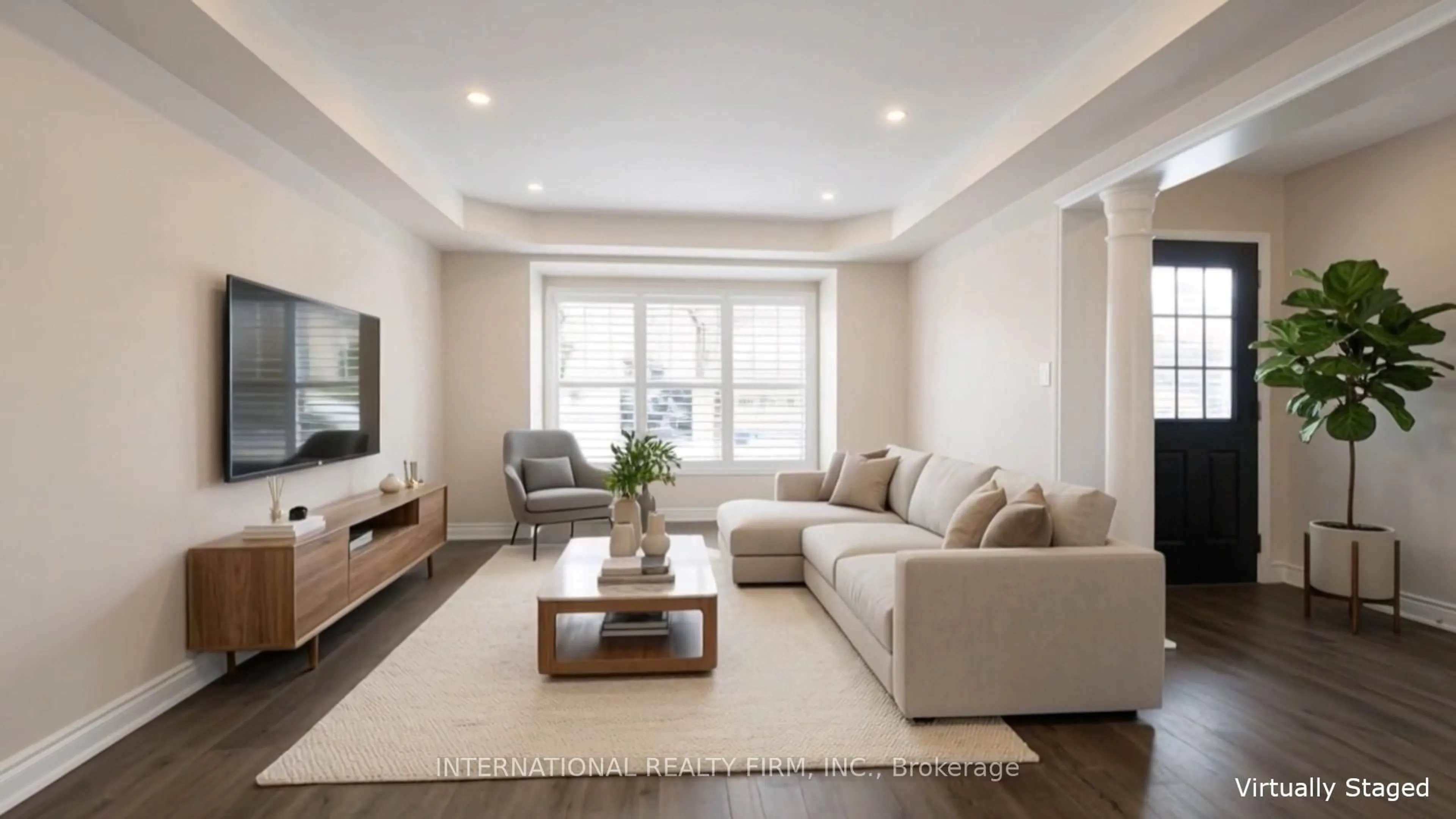 Living room with furniture, wood/laminate floor for 563 Hood Terr, Milton Ontario L9T 0H2