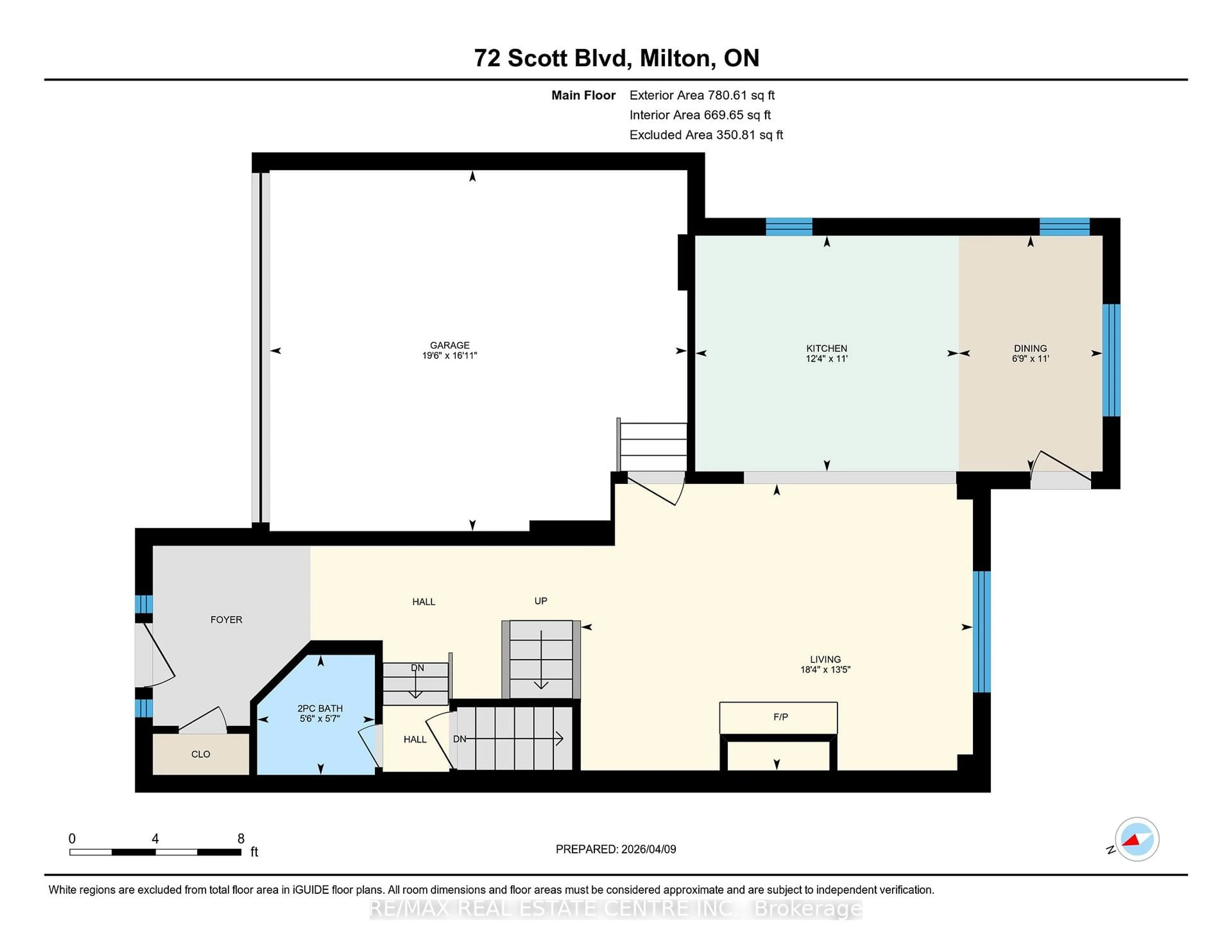 Floor plan for 72 Scott Blvd, Milton Ontario L9T 0S3