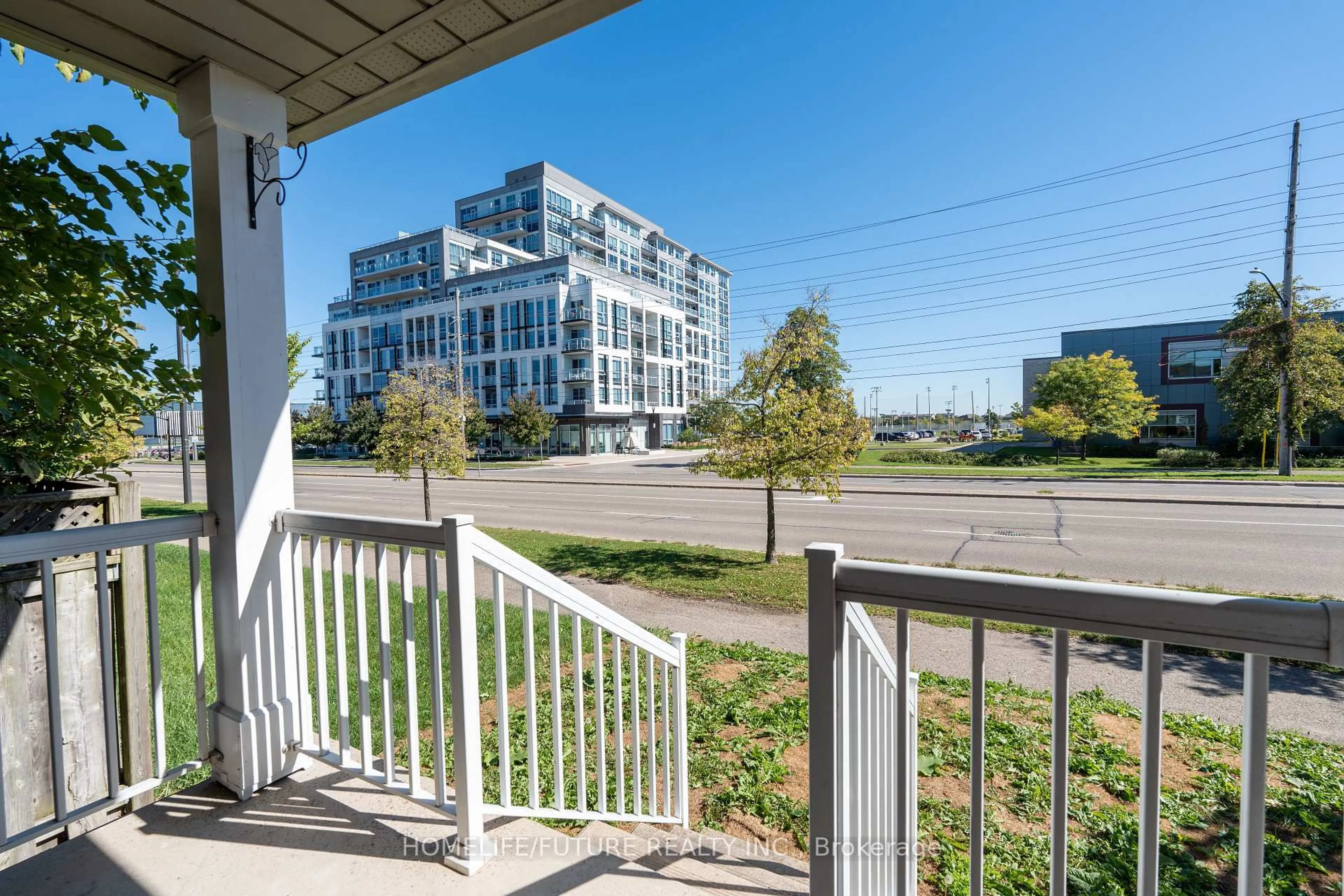 Balcony in the apartment, city buildings view from balcony for 136 Manley Lane, Milton Ontario L9T 5N9
