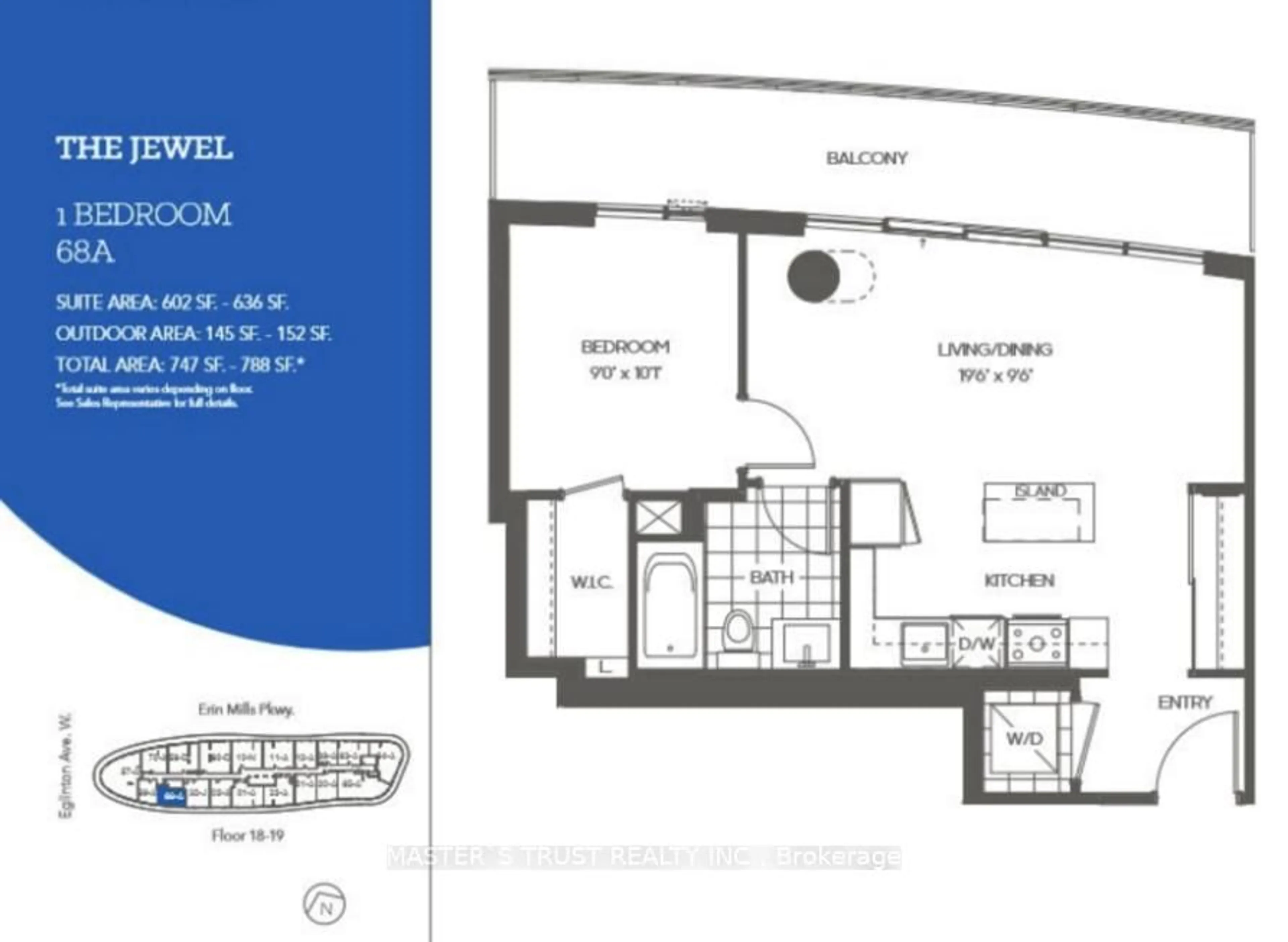 Floor plan for 2520 Eglinton Ave #1804, Mississauga Ontario L5M 0Y4