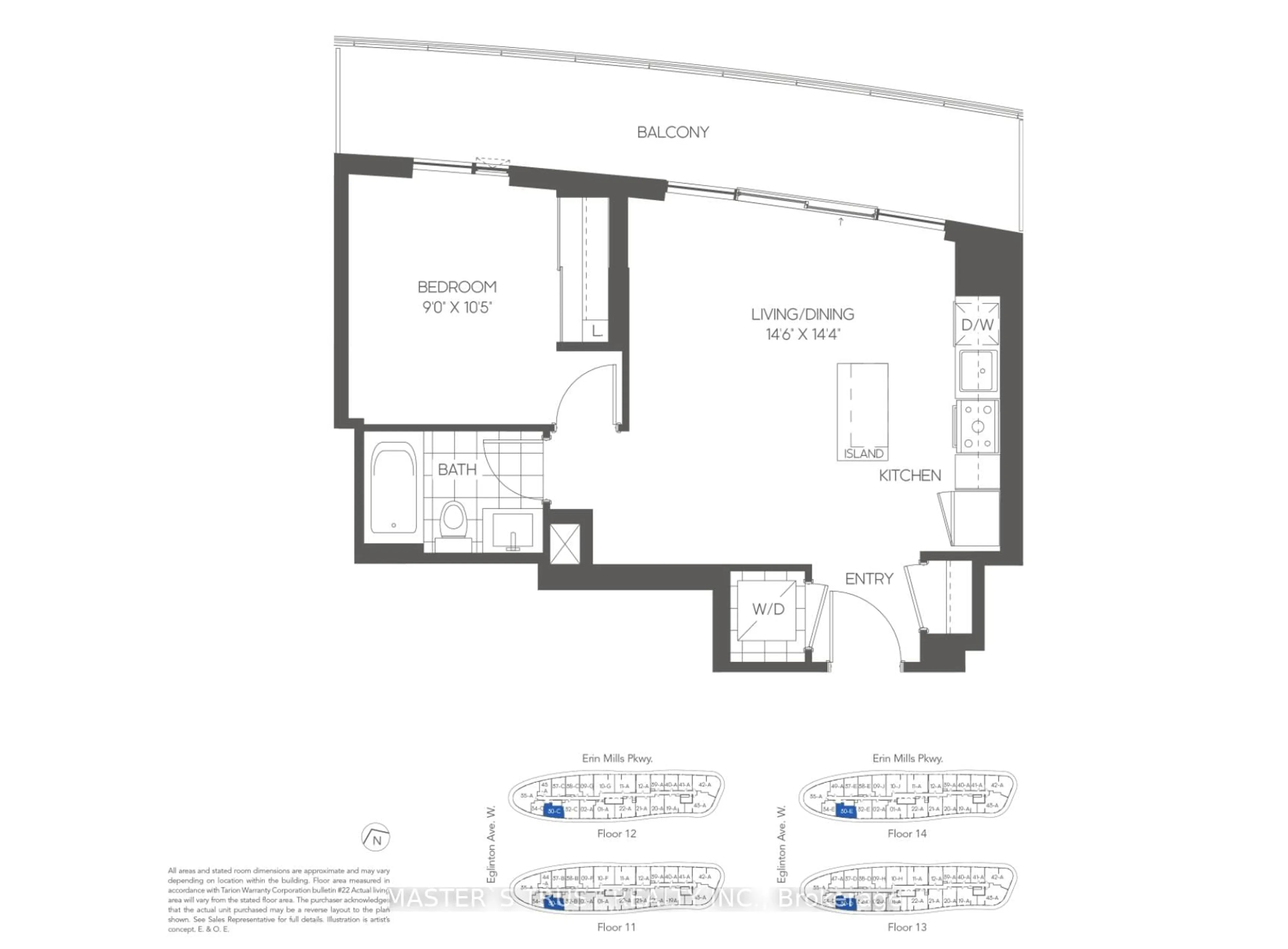 Floor plan for 2520 Eglinton Ave #1804, Mississauga Ontario L5M 0Y4