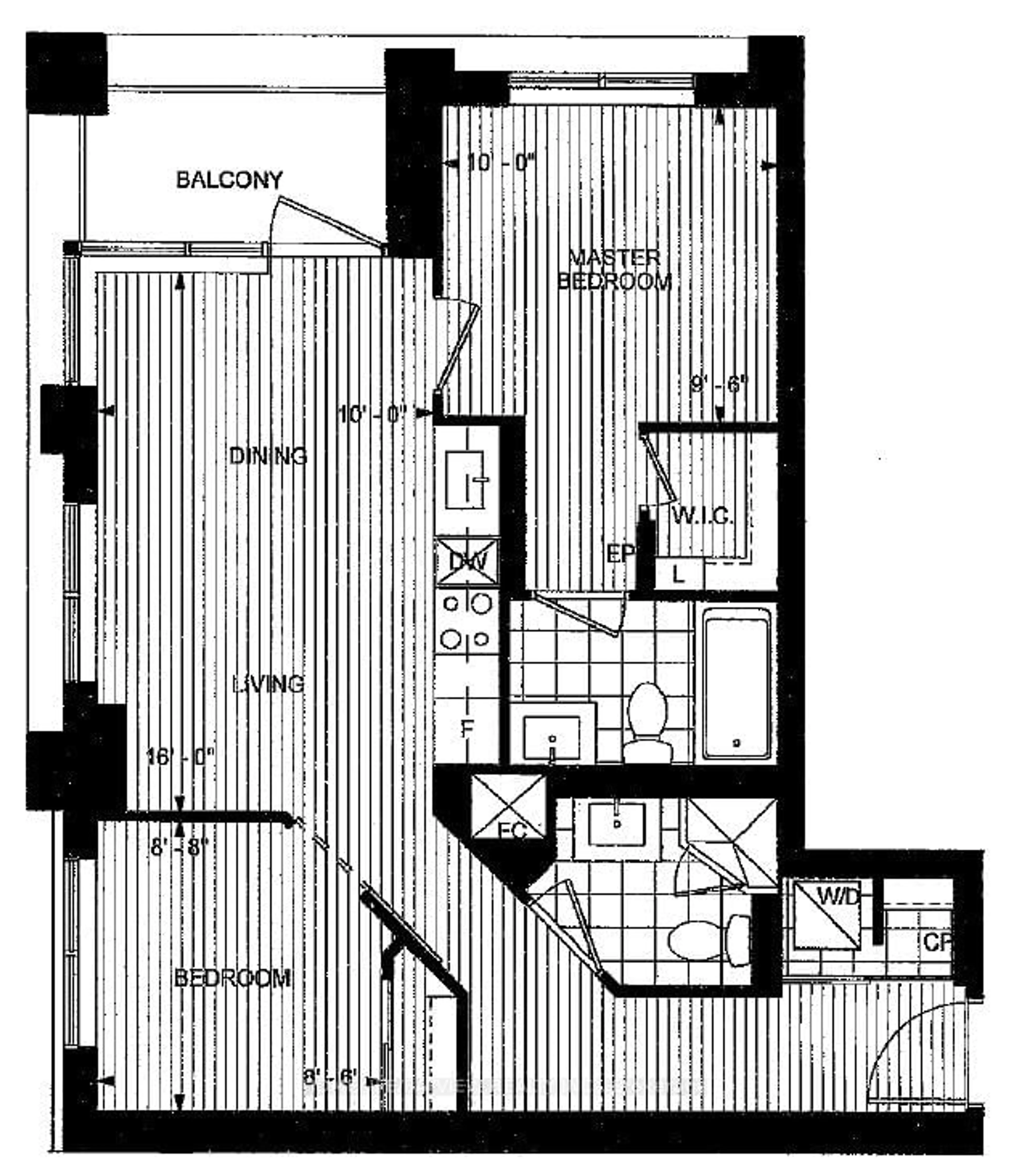 Floor plan for 7 Mabelle Ave #2802, Toronto Ontario M9A 0C9