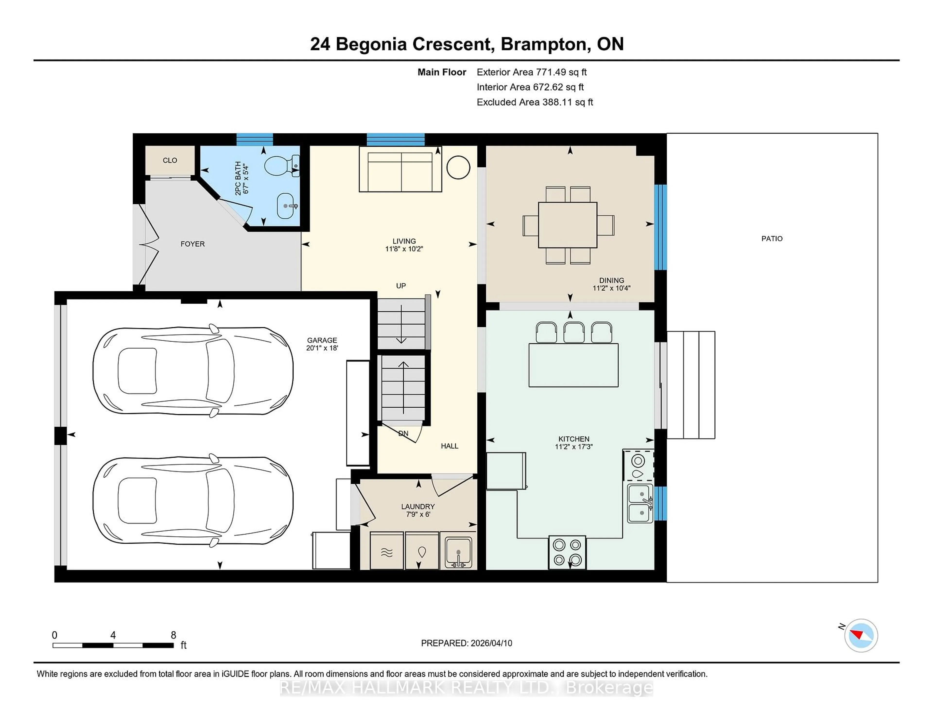 Floor plan for 24 Begonia Cres, Brampton Ontario L7A 0M5