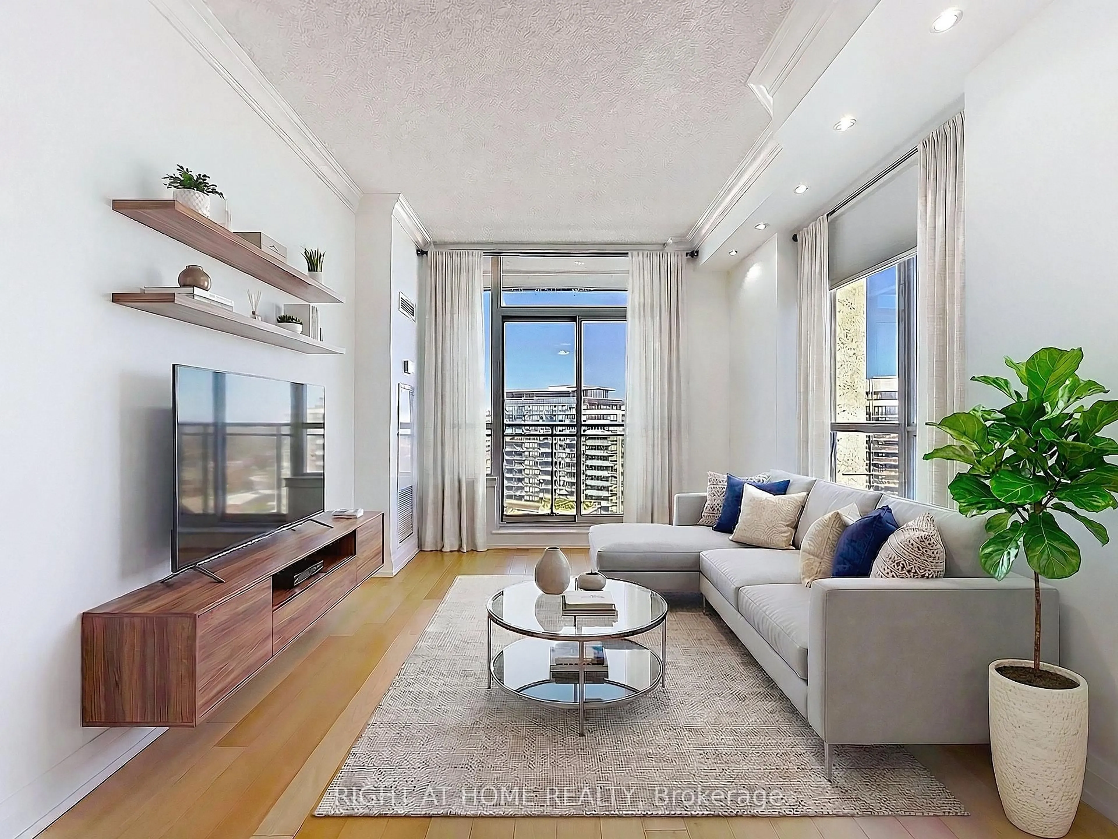 Living room with furniture, unknown for 55 De Boers Dr #LPH09, Toronto Ontario M3J 0G5