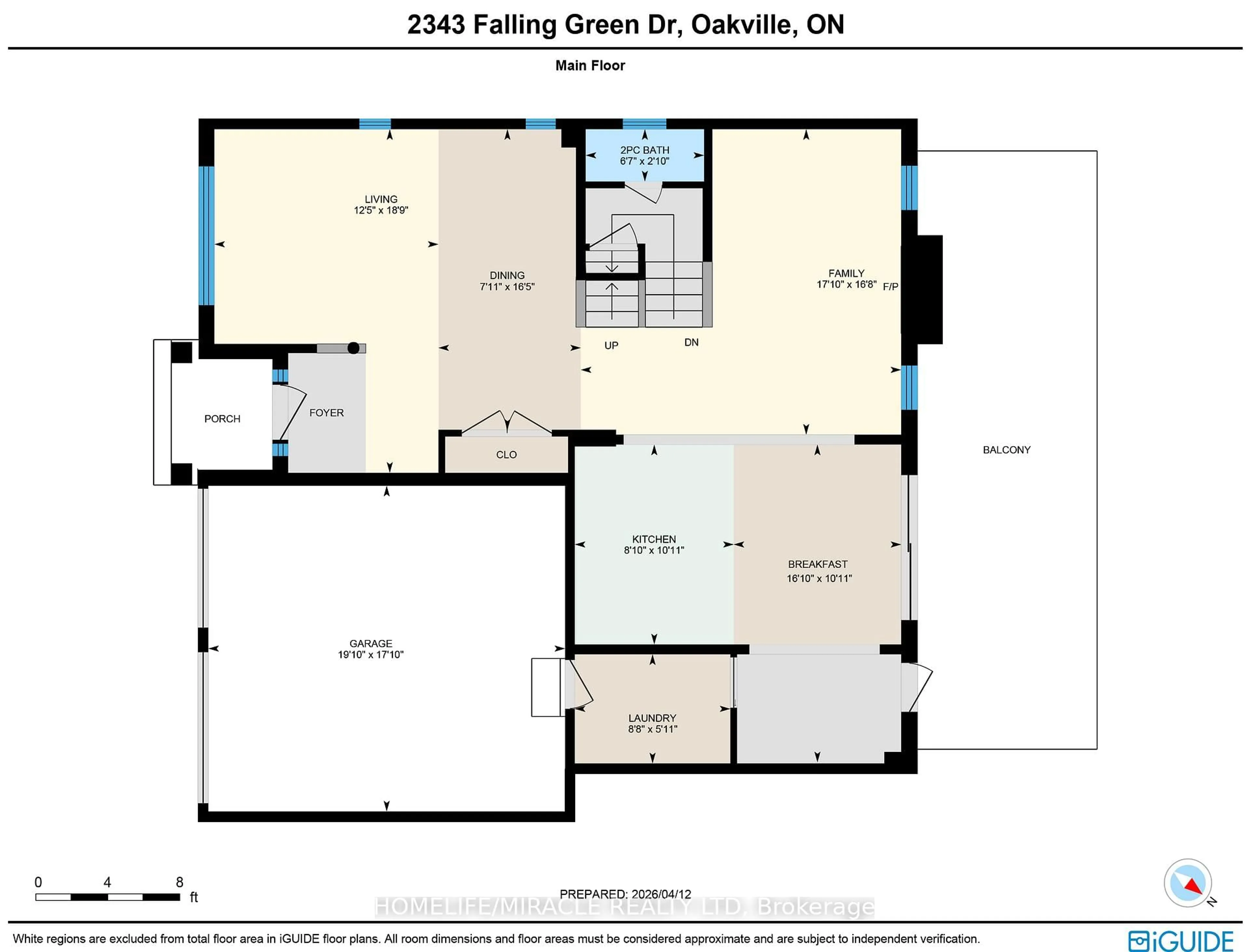 Floor plan for 2343 Falling Green Dr, Oakville Ontario L6M 5A7