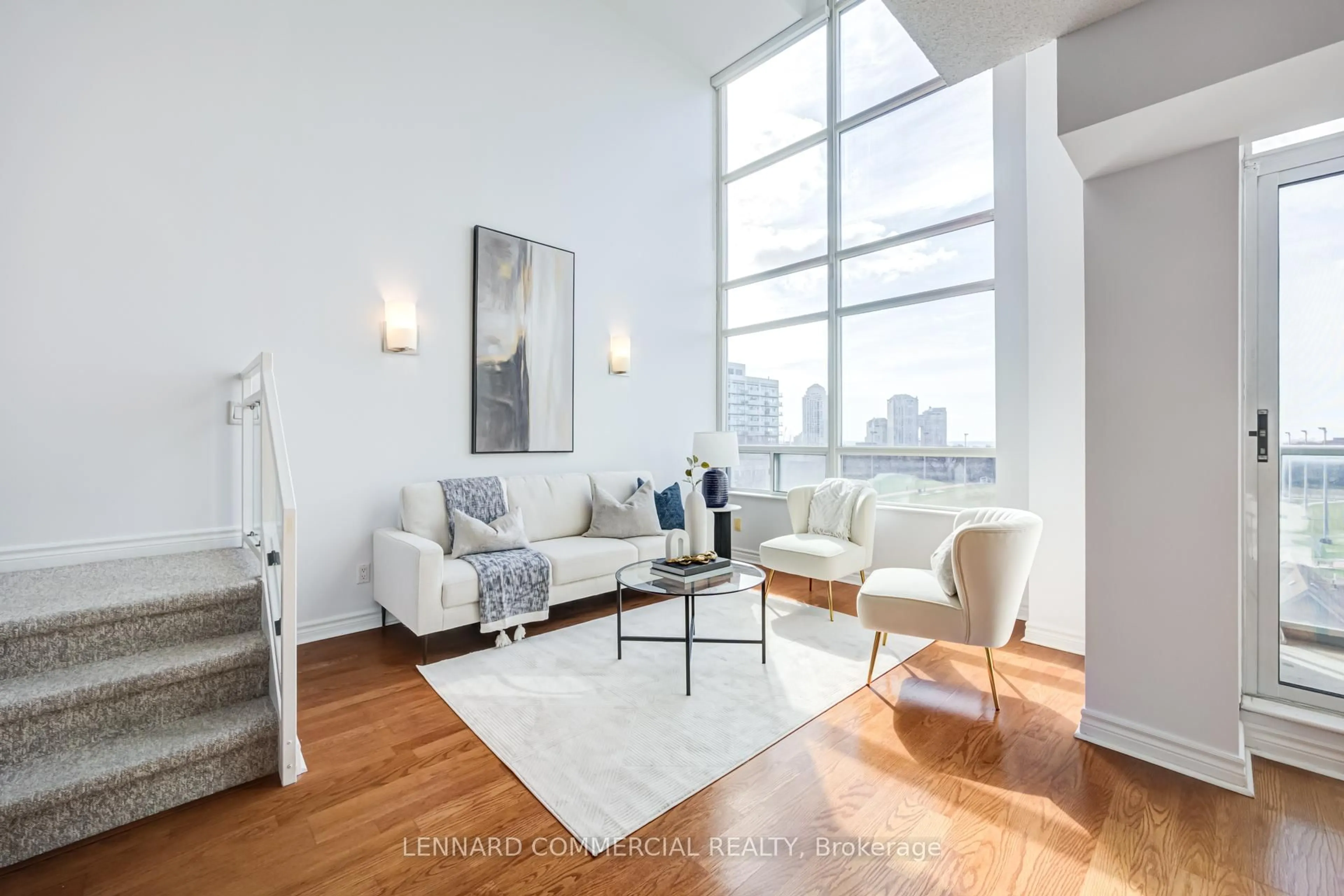 Living room with furniture, unknown for 200 Manitoba St #417, Toronto Ontario M8Y 3Y9