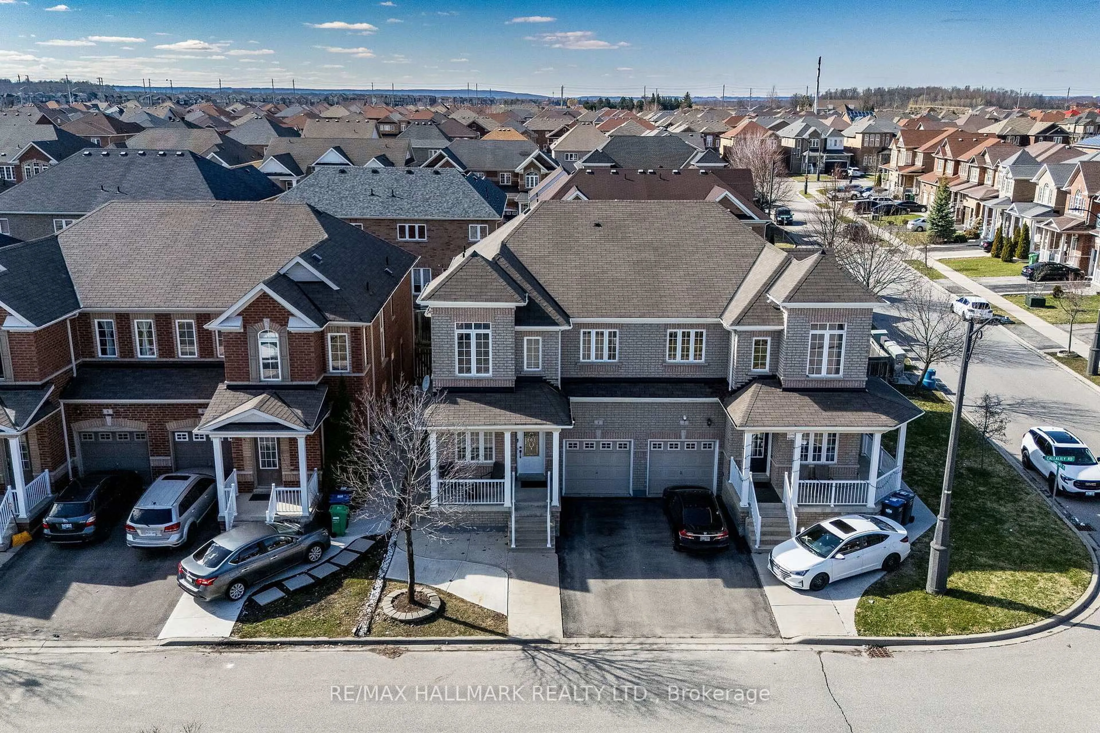 A pic from outside/outdoor area/front of a property/back of a property/a pic from drone, street for 4 Callalily Rd, Brampton Ontario L7A 0M1