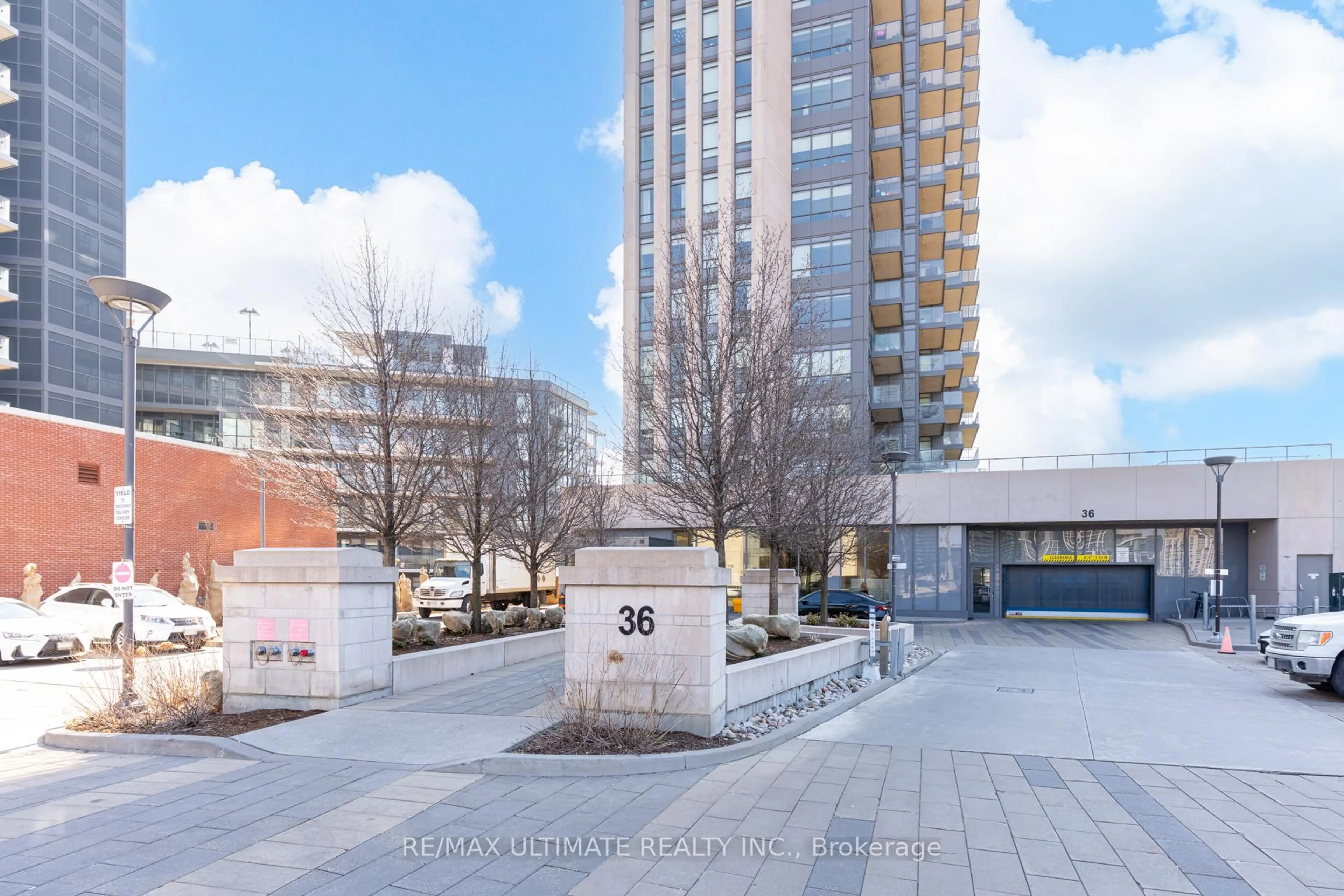 A pic from outside/outdoor area/front of a property/back of a property/a pic from drone, unknown for 36 Park Lawn Rd #203, Toronto Ontario M8V 0E5