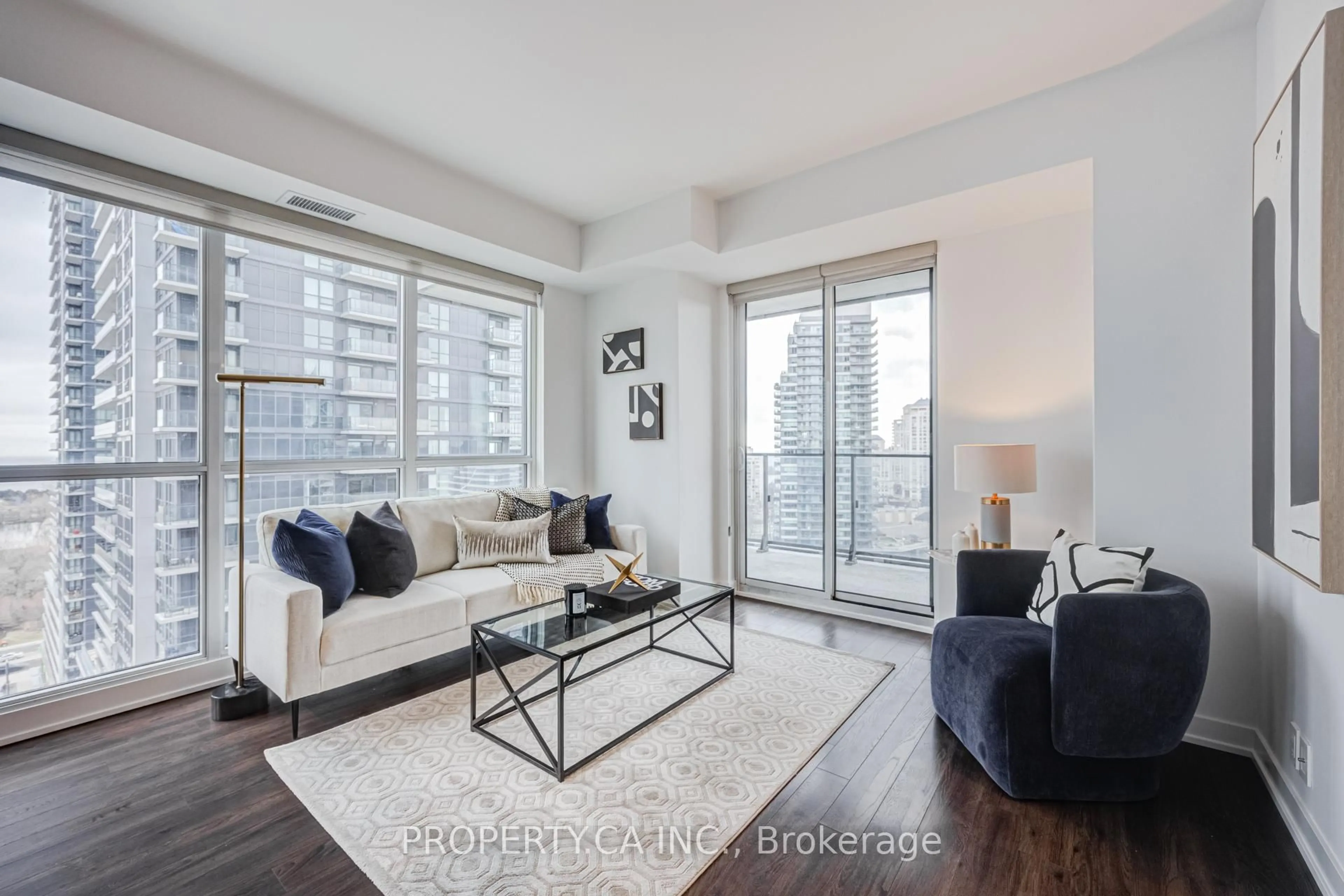 Living room with furniture, unknown for 10 Park Lawn Rd #1501, Toronto Ontario M8V 0H9