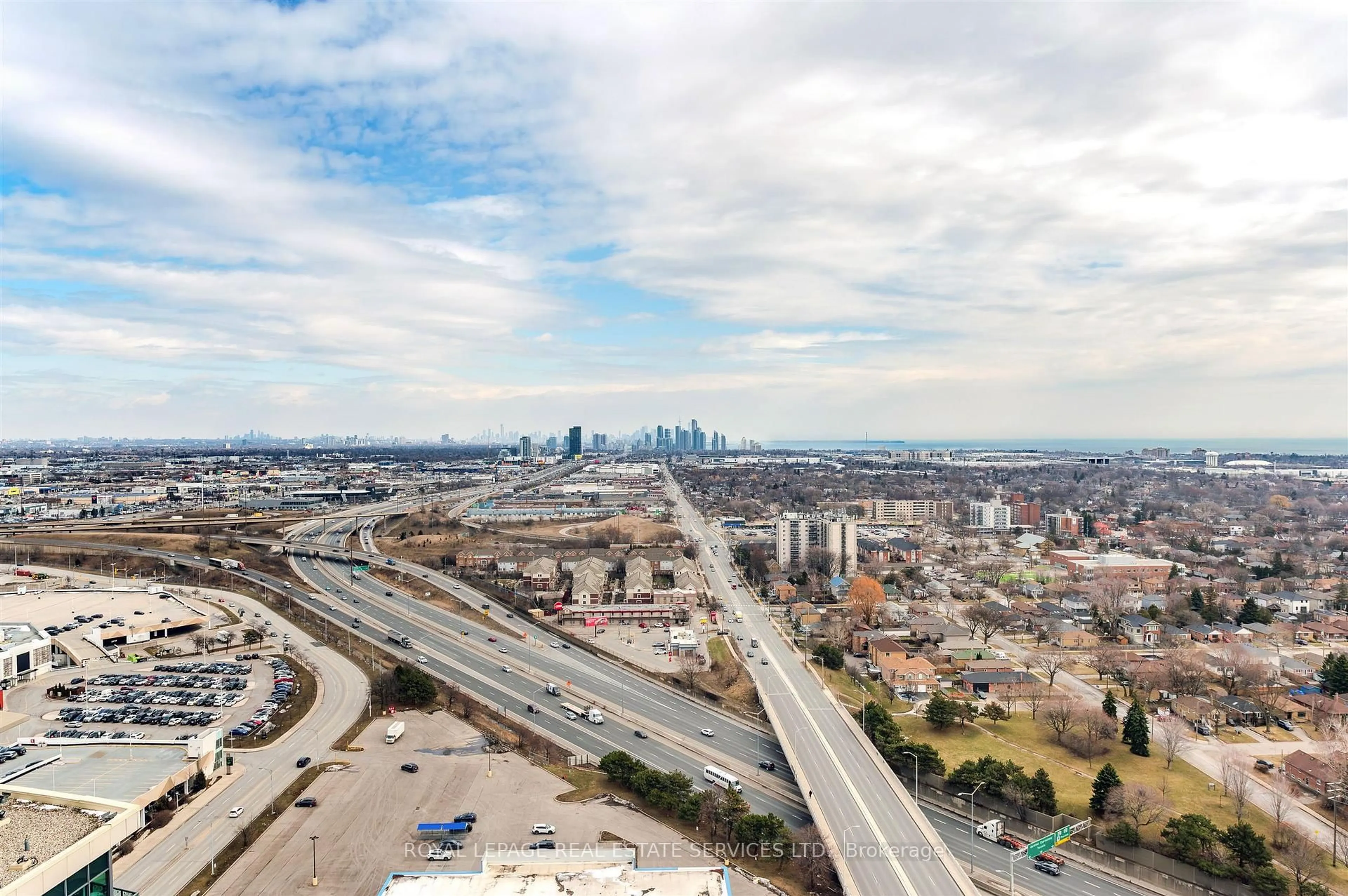 A pic from outside/outdoor area/front of a property/back of a property/a pic from drone, city buildings view from balcony for 215 Sherway Gardens Rd #PH101, Toronto Ontario M9C 0A4