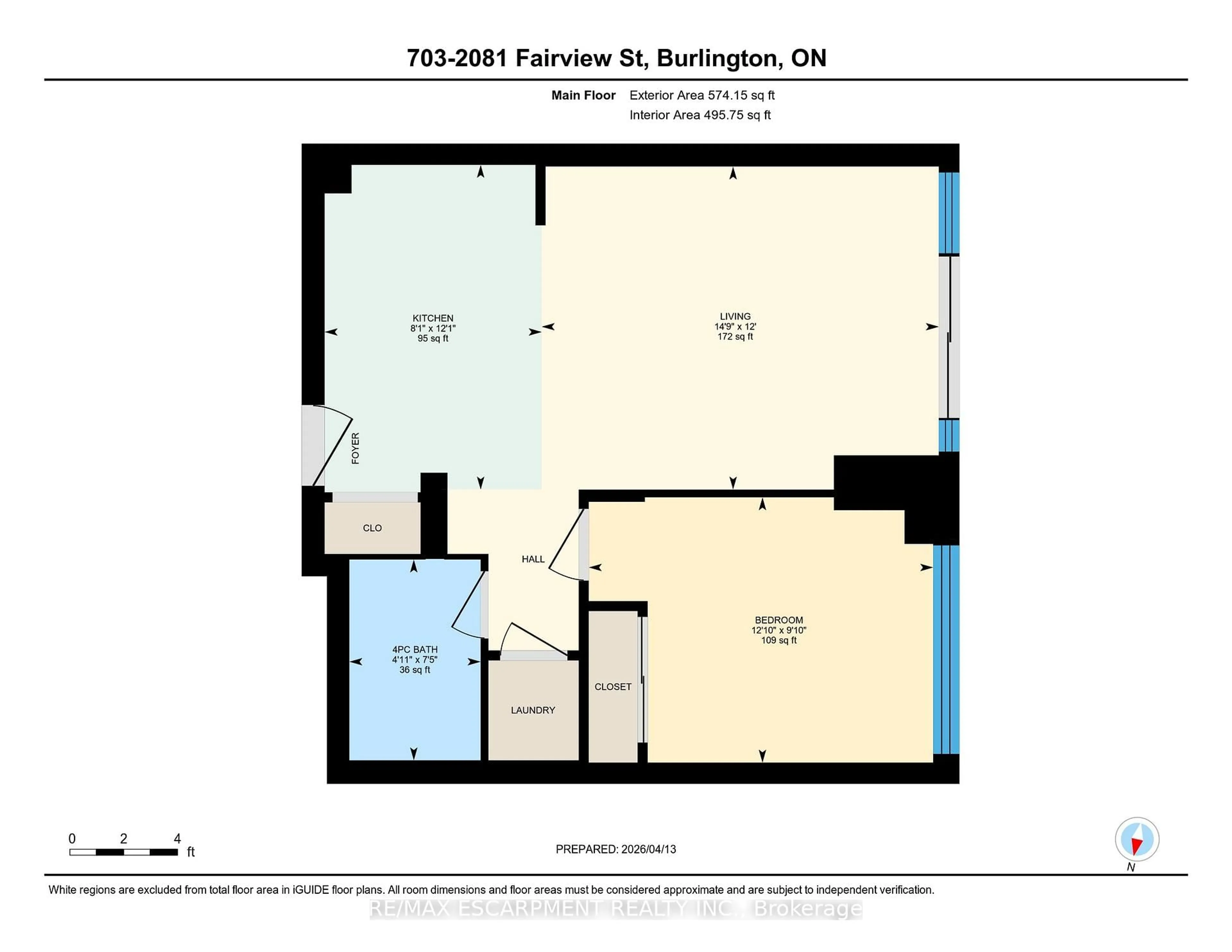 Floor plan for 2081 Fairview St #703, Burlington Ontario L7R 0E4