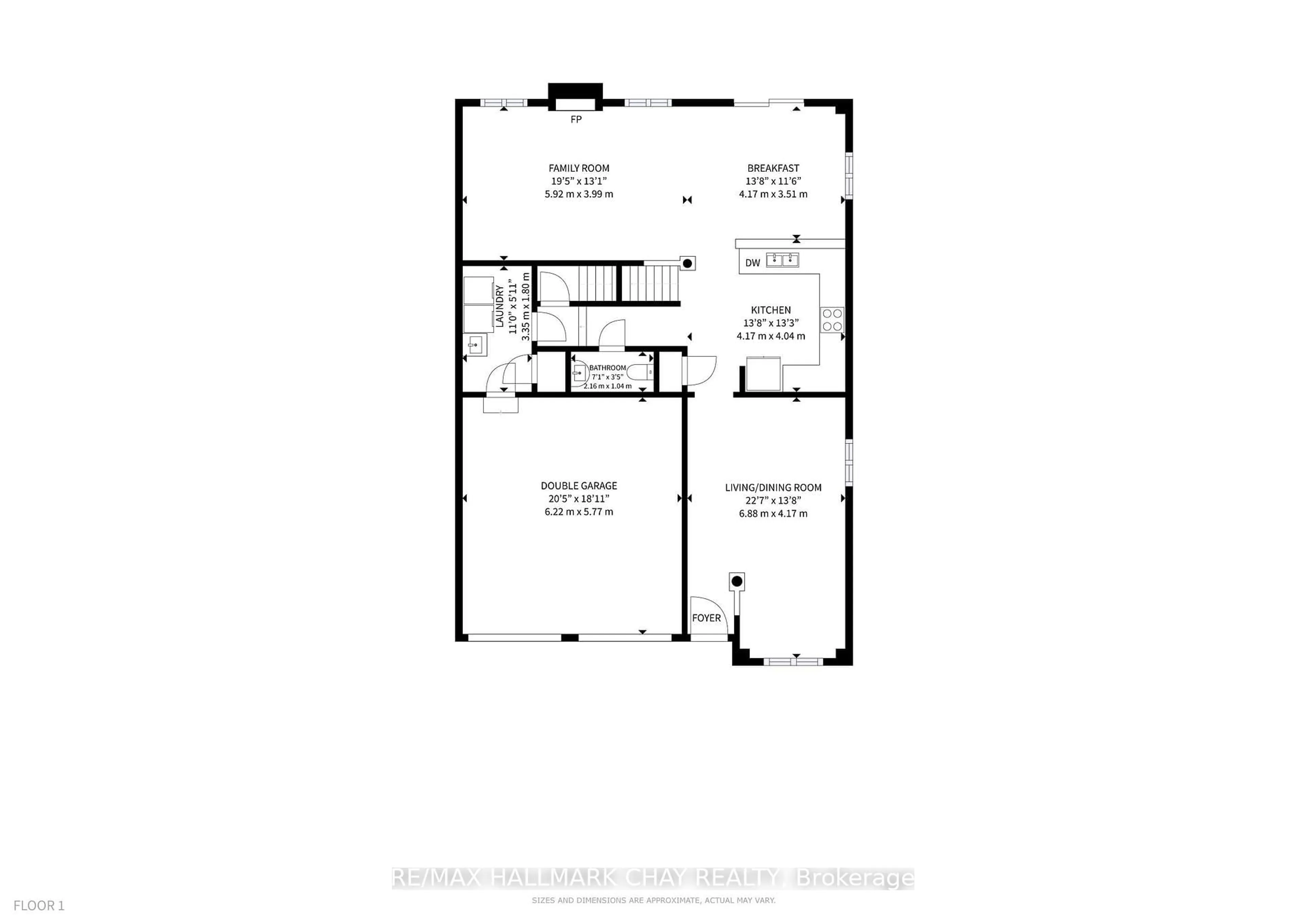 Floor plan for 76 Cobblestone Crt, Brampton Ontario L6R 2S4