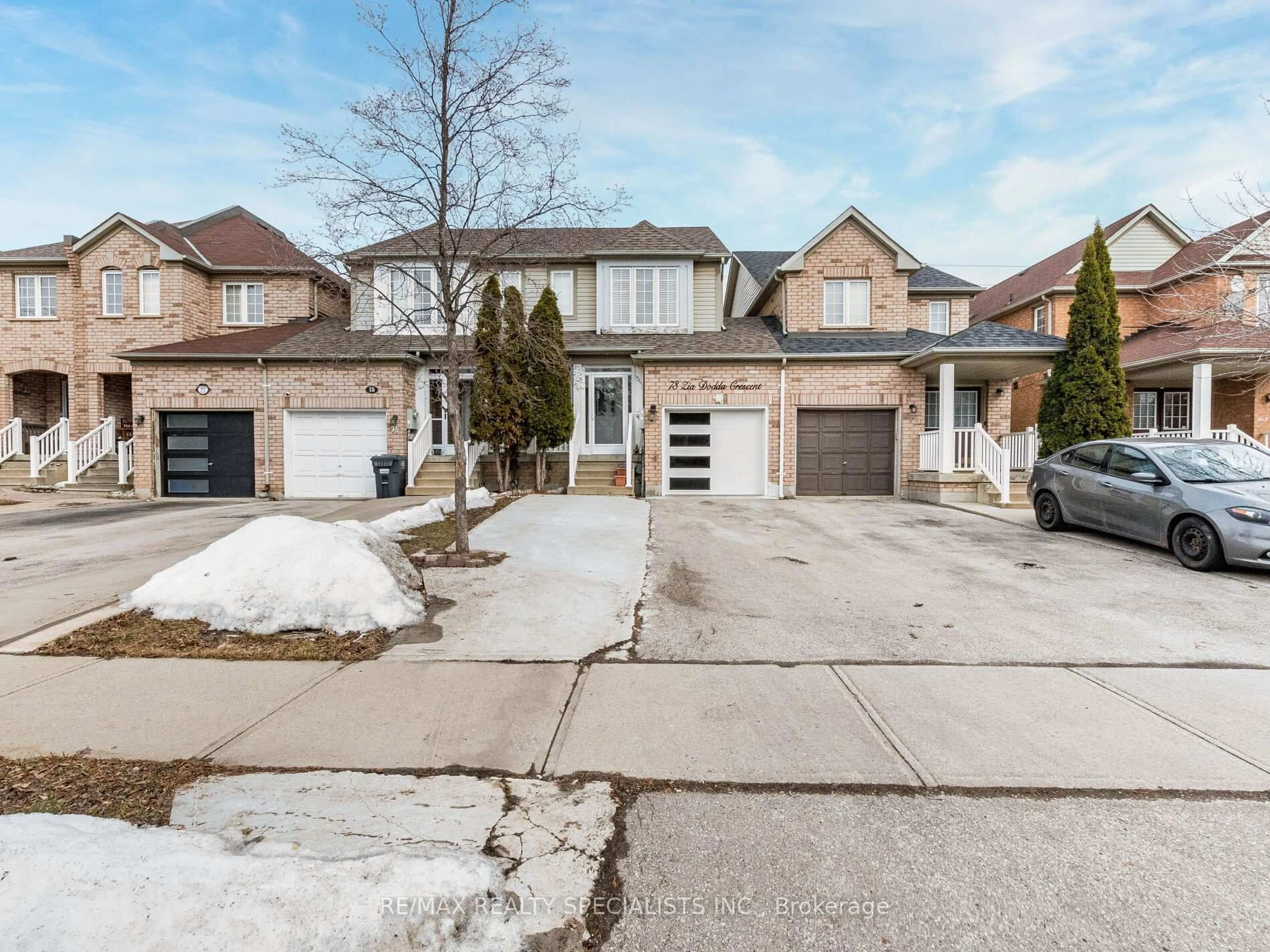 Home with brick exterior material, street for 73 Zia Dodda Cres, Brampton Ontario L6P 1J6