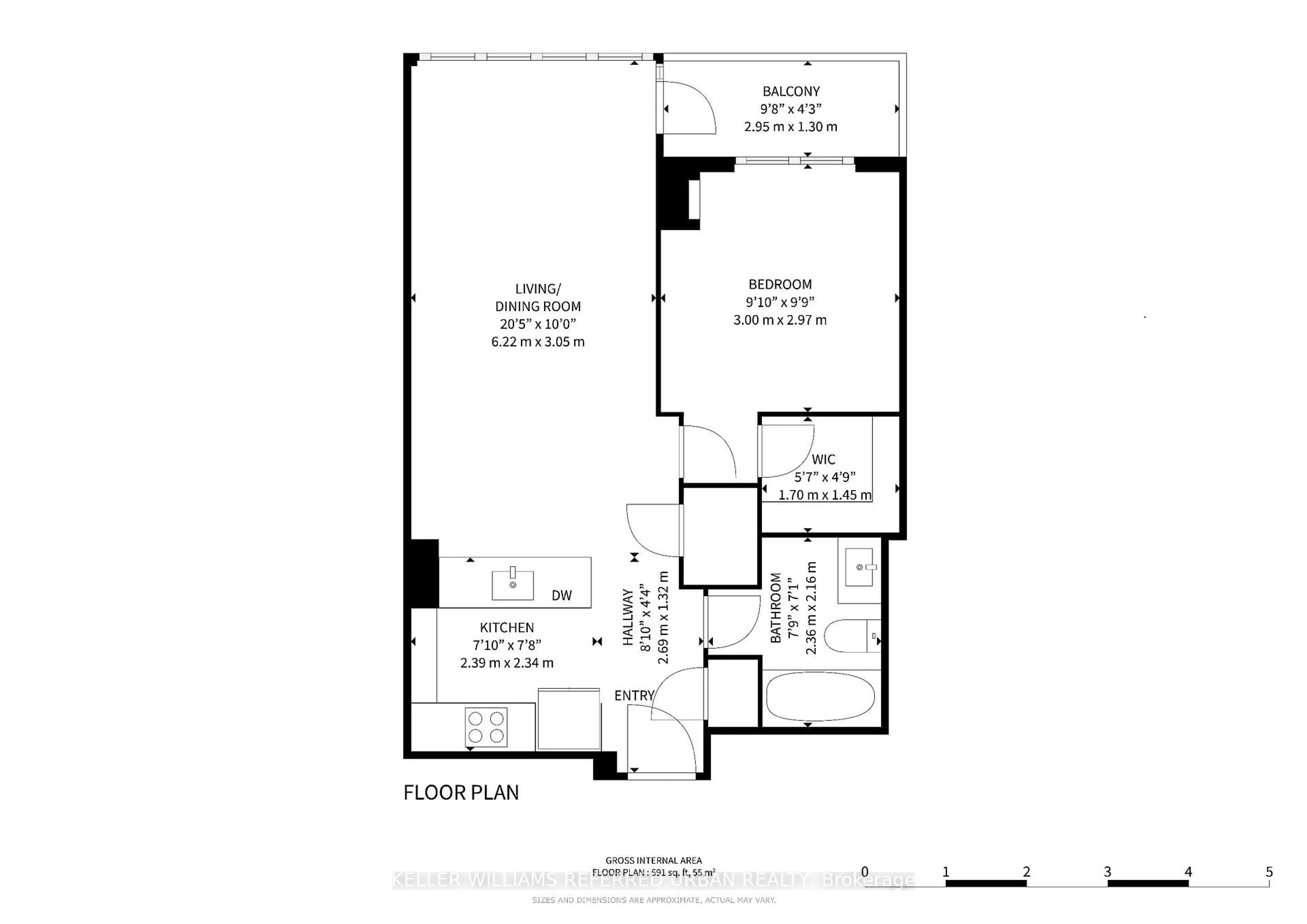 Floor plan for 9 Valhalla Inn Rd #1503, Toronto Ontario M9B 0B1