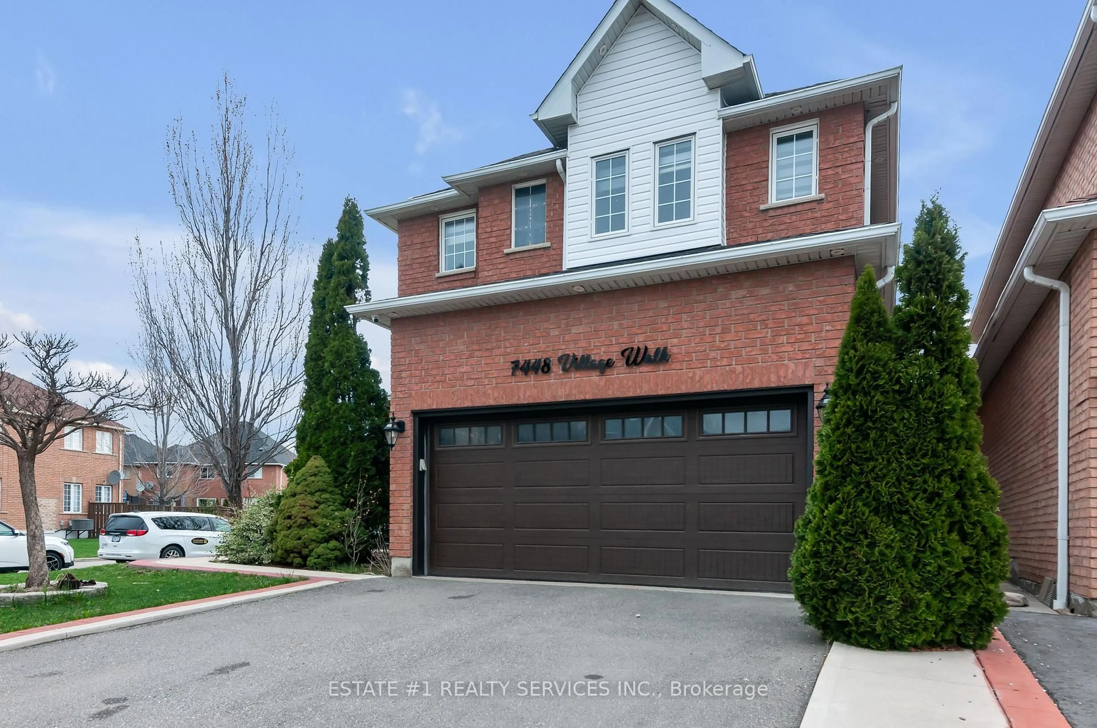 Home with brick exterior material, street for 7448 Village Walk, Mississauga Ontario L5W 2V7
