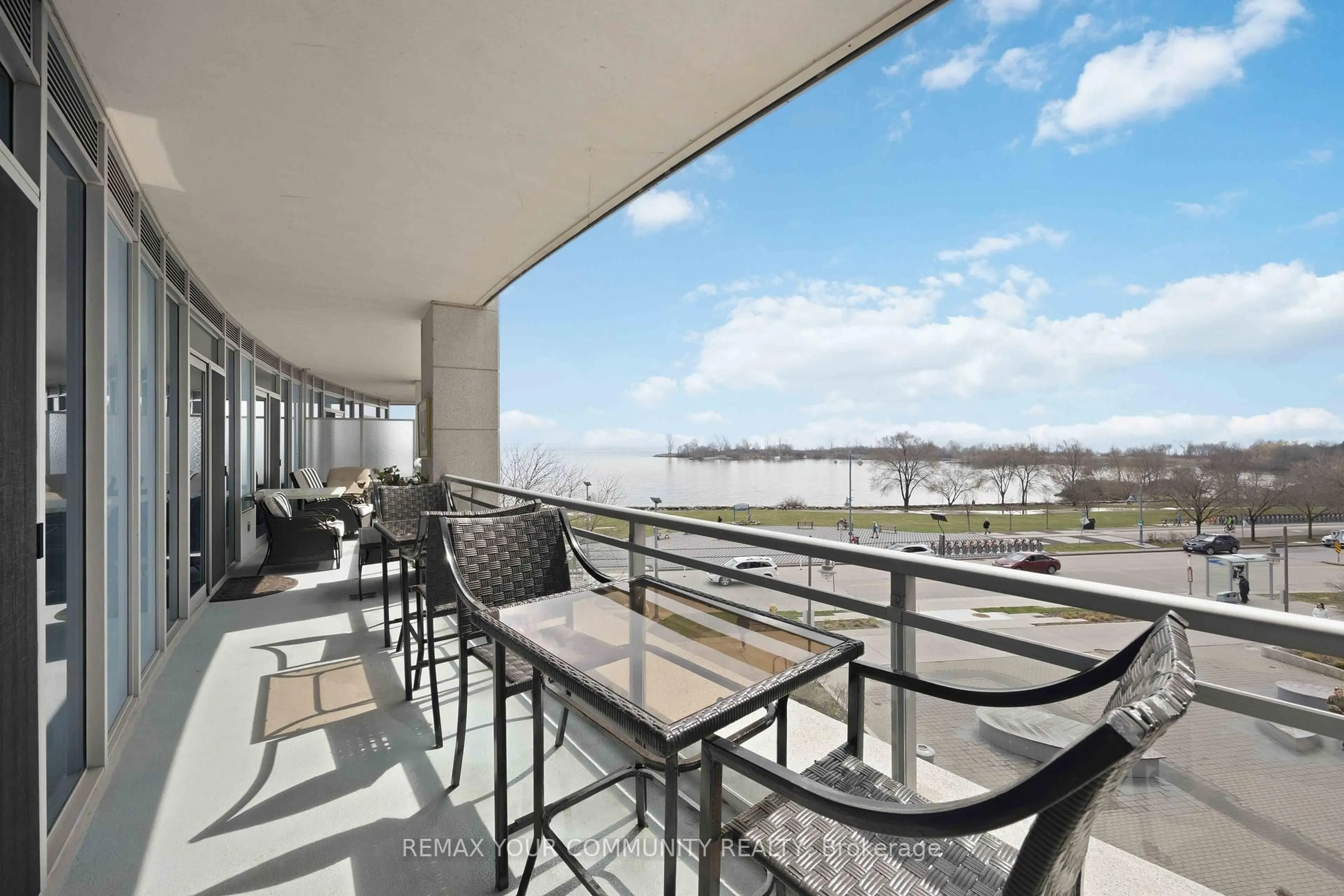 Patio, water/lake/river/ocean view for 58 Marine Parade Dr #215, Toronto Ontario M8V 4G1