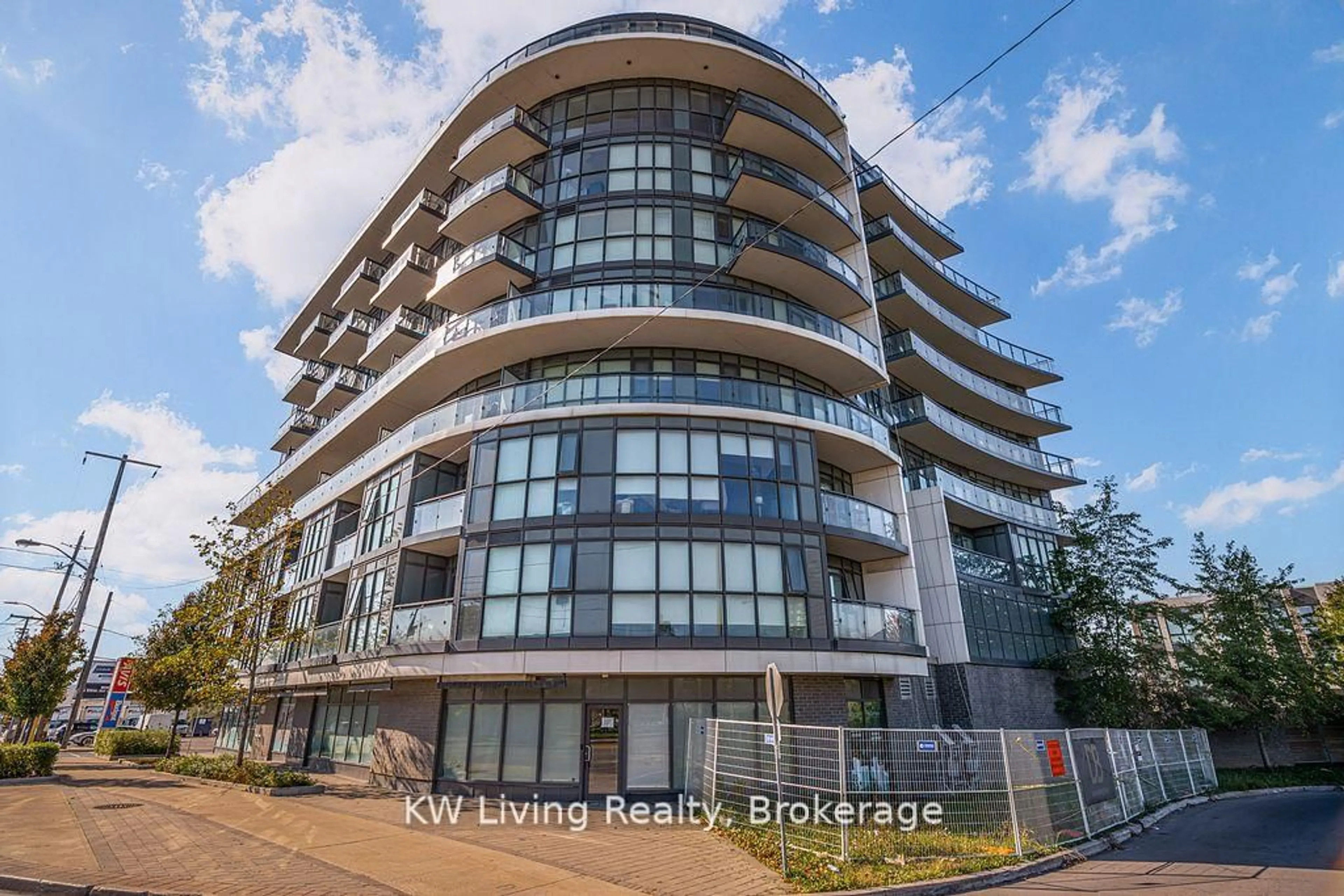 A pic from outside/outdoor area/front of a property/back of a property/a pic from drone, building for 16 McAdam Ave #507, Toronto Ontario M6A 0B9