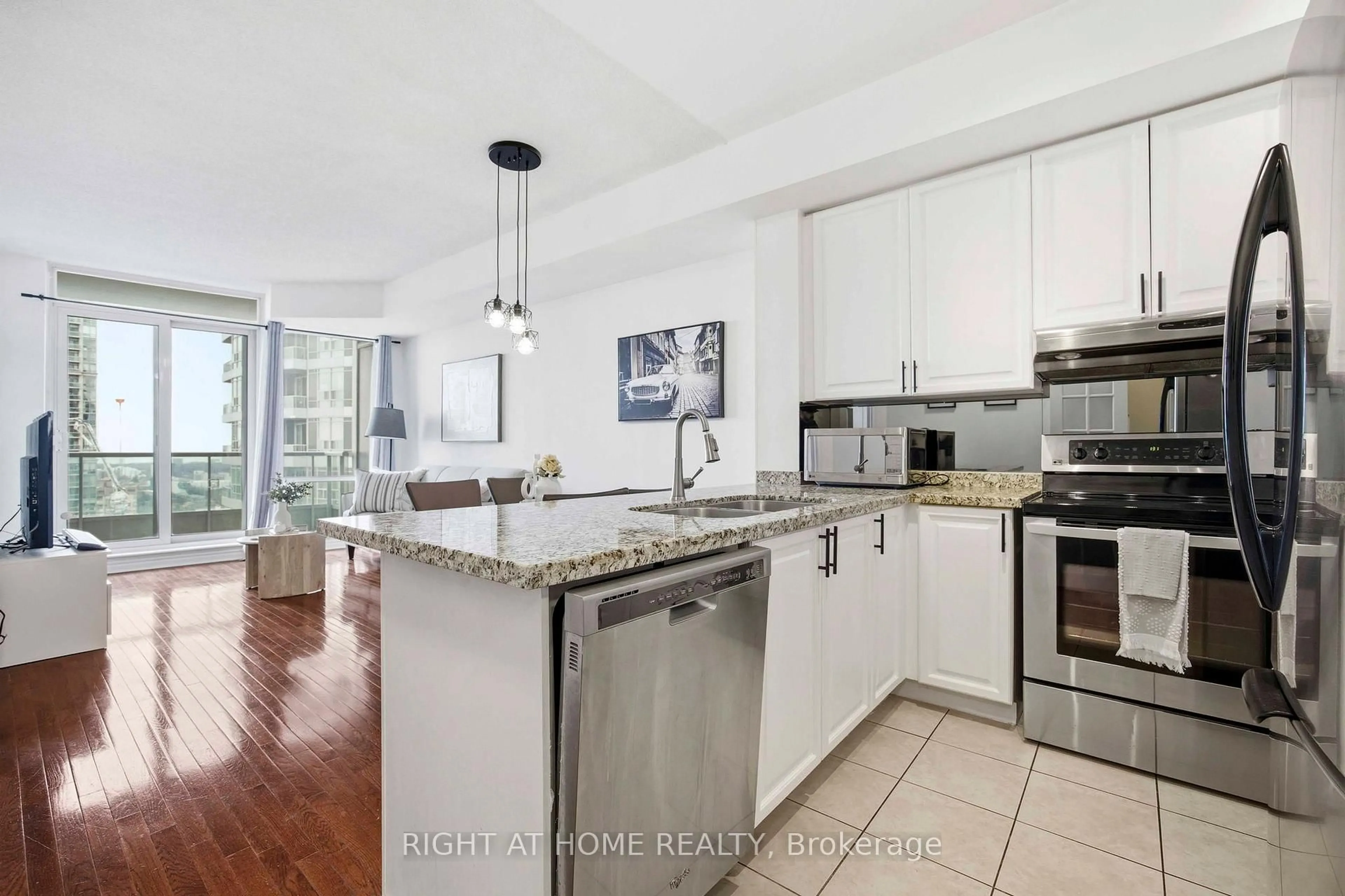 Open concept kitchen, unknown for 1 Elm St #2404, Mississauga Ontario L5B 4M1