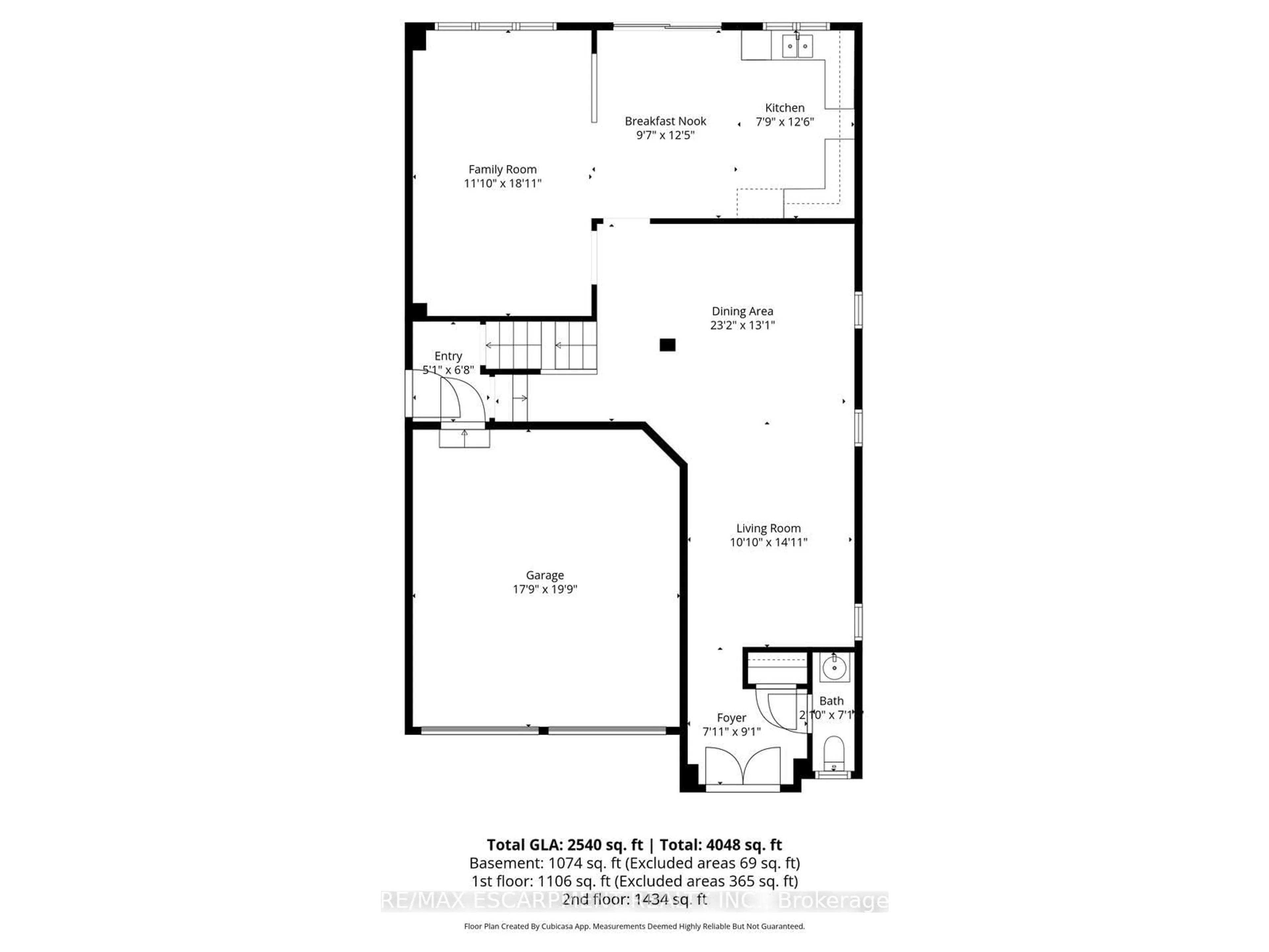 Floor plan for 47 Monument Tr, Brampton Ontario L7A 4M9