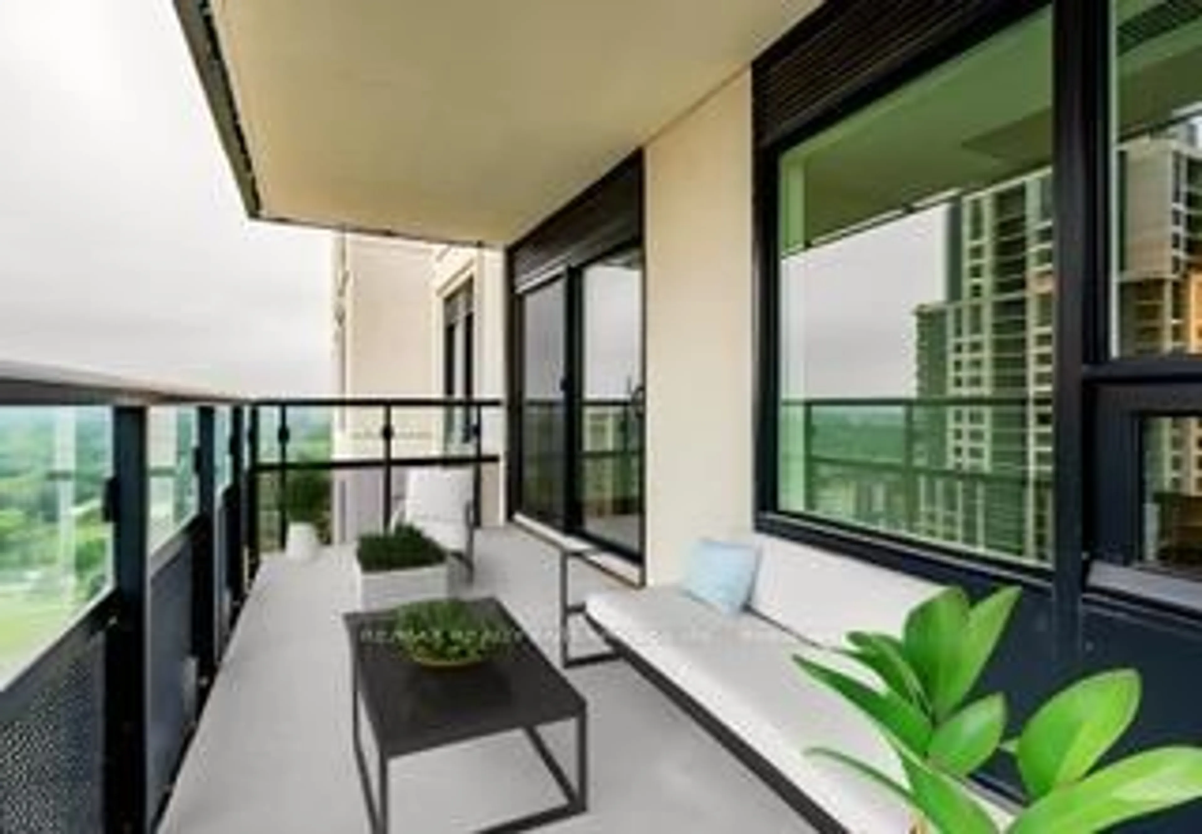 Balcony in the apartment, city buildings view from balcony for 10 Eva Rd #1701, Toronto Ontario M9C 1E8