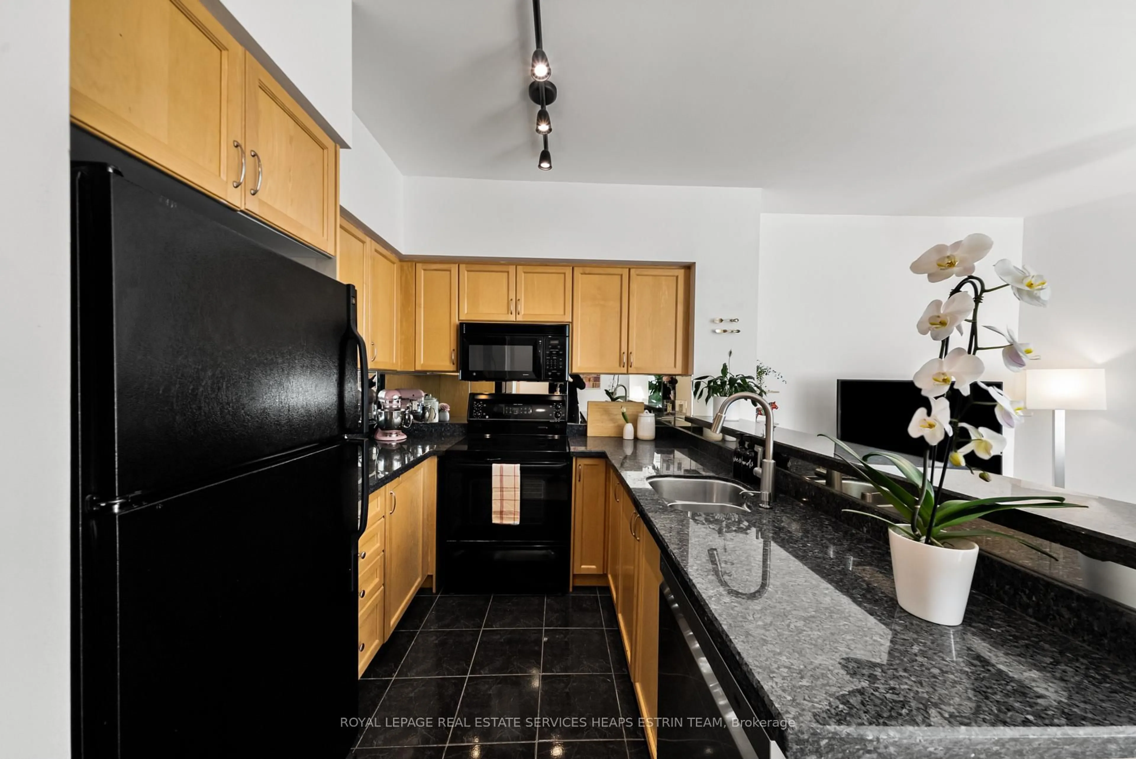 Standard kitchen, ceramic/tile floor for 5 Marine Parade Dr #223, Toronto Ontario M8V 4B4