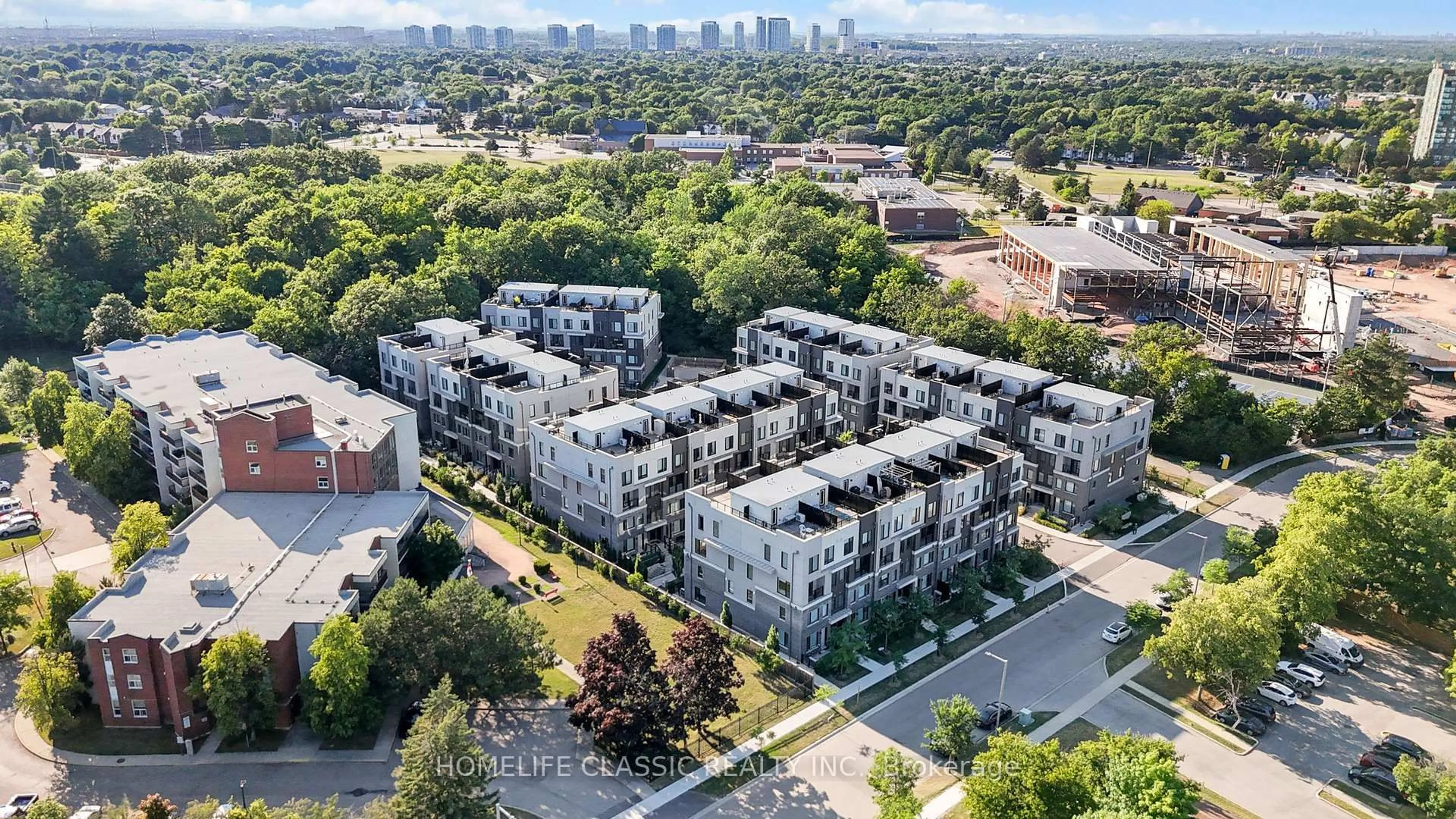 A pic from outside/outdoor area/front of a property/back of a property/a pic from drone, city buildings view from balcony for 3476 Widdicombe Way #9, Mississauga Ontario L5L 2M5
