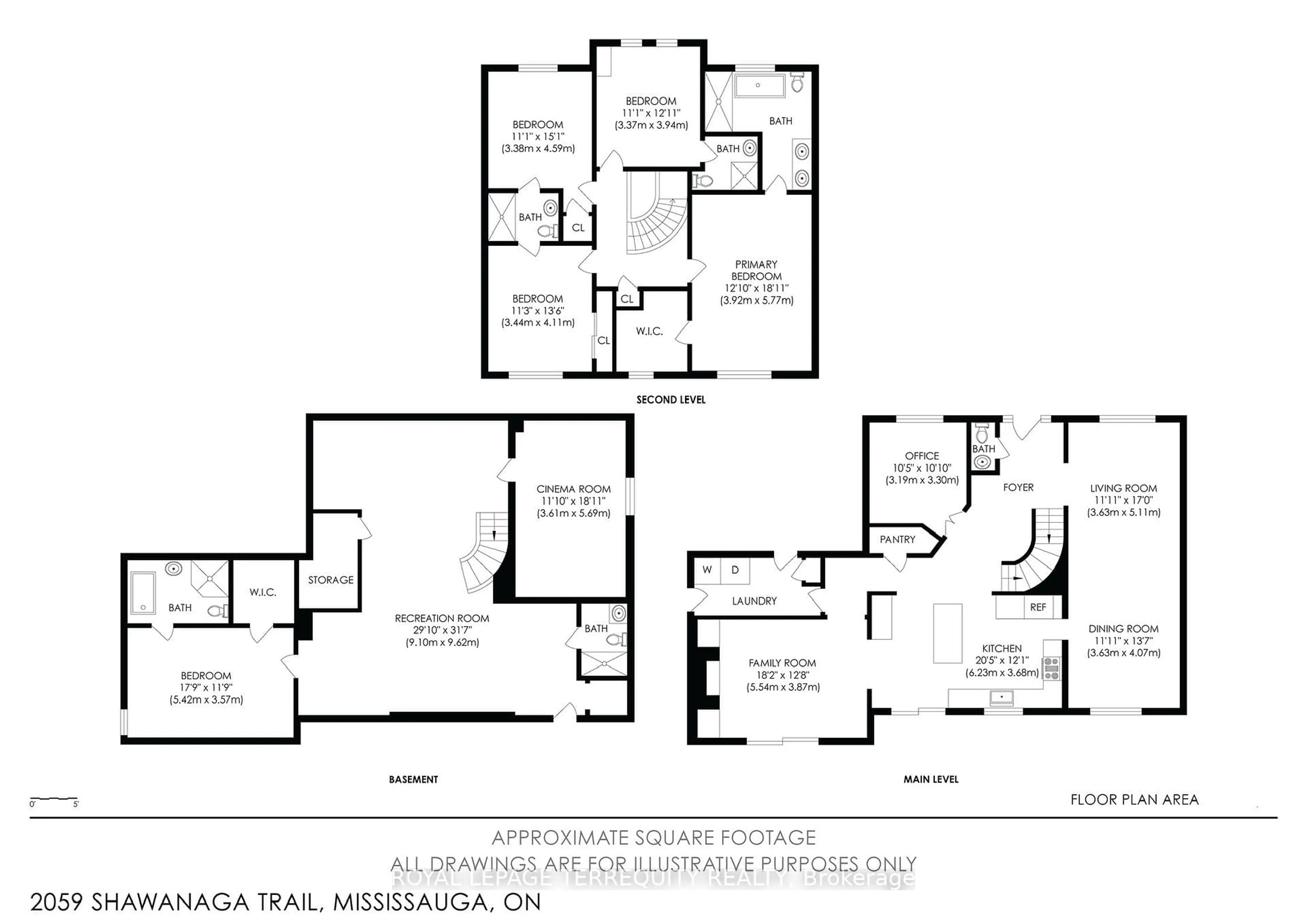Floor plan for 2059 Shawanaga Tr, Mississauga Ontario L5H 3Z3