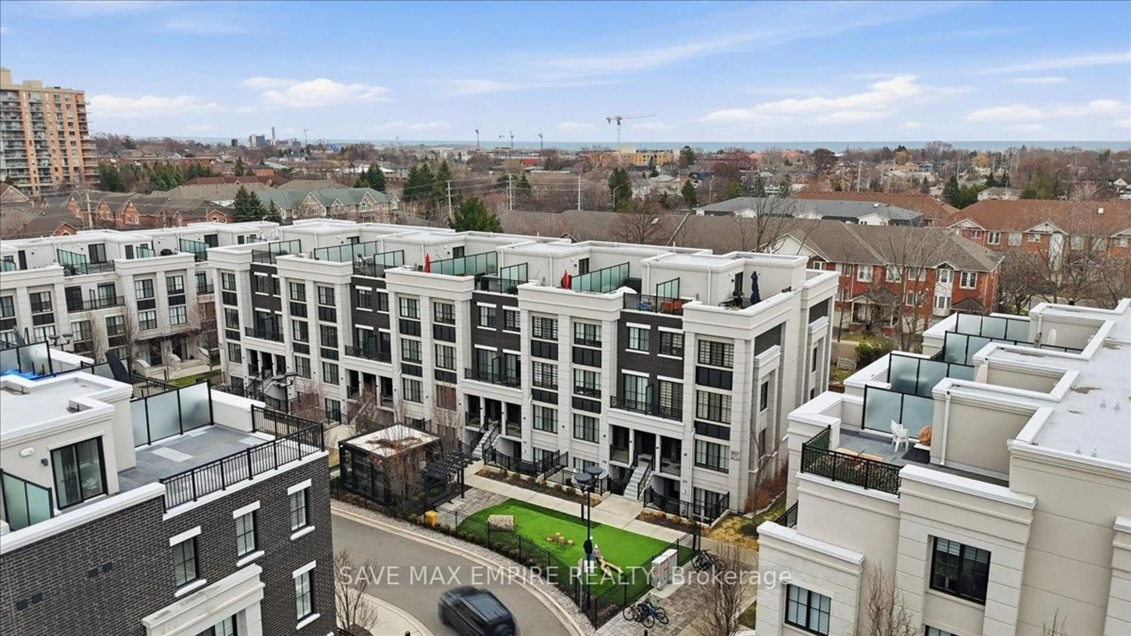 A pic from outside/outdoor area/front of a property/back of a property/a pic from drone, city buildings view from balcony for 652 Cricklewood Dr #227, Mississauga Ontario L5G 0B7