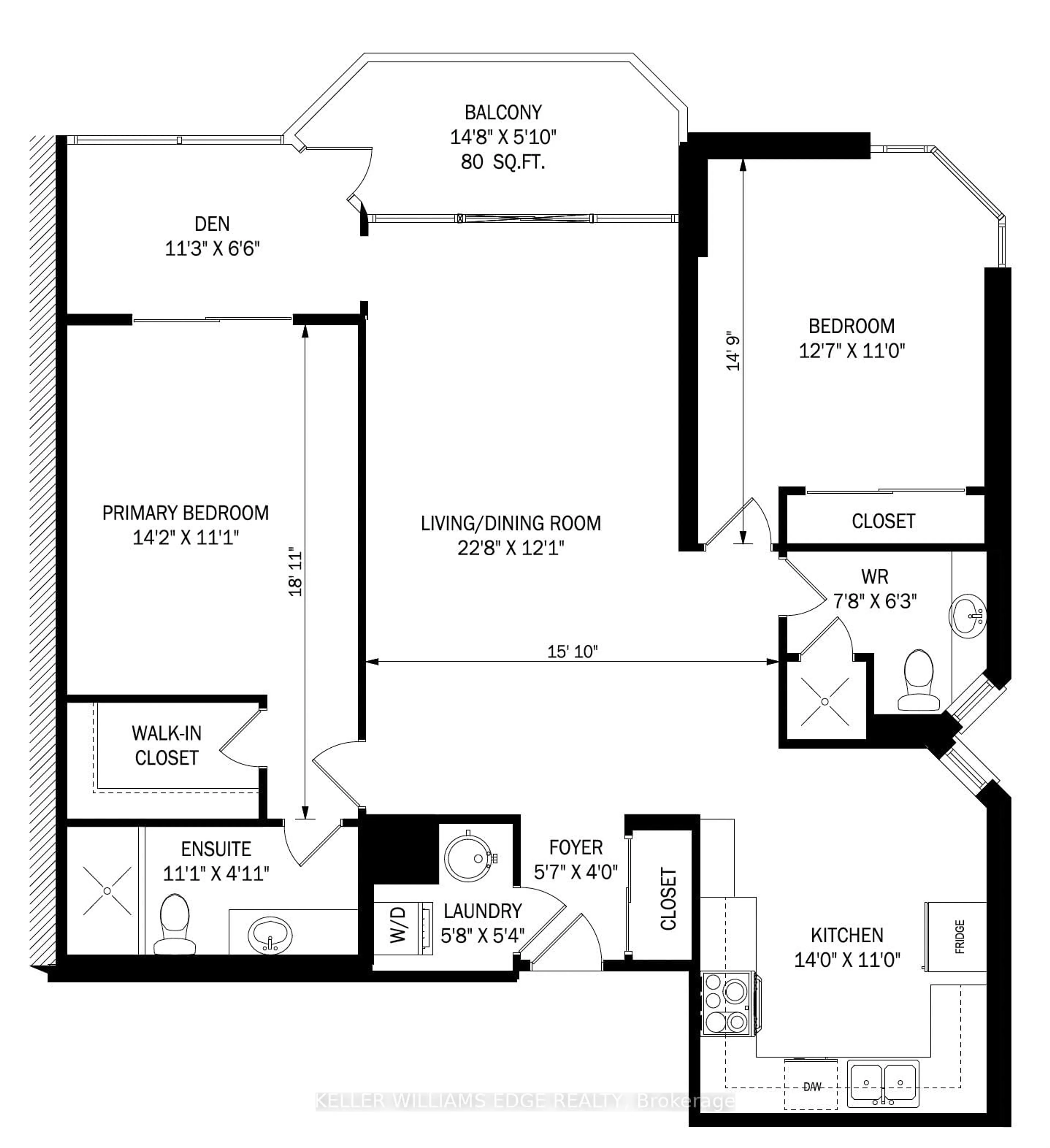 Floor plan for 5070 Pinedale Ave #407, Burlington Ontario L7L 5V6