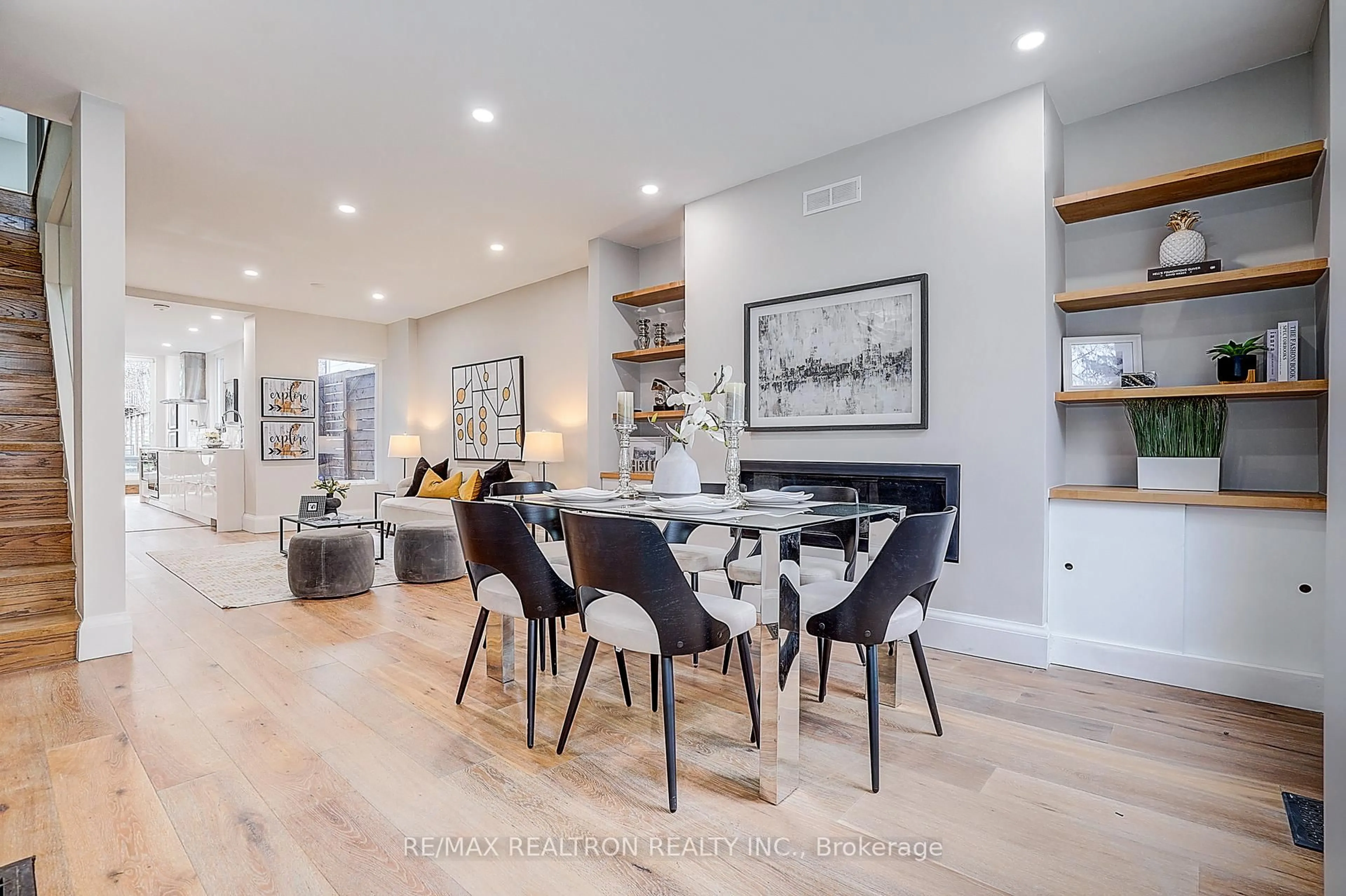 Dining room, wood/laminate floor for 14 Marion St, Toronto Ontario M6R 1E5