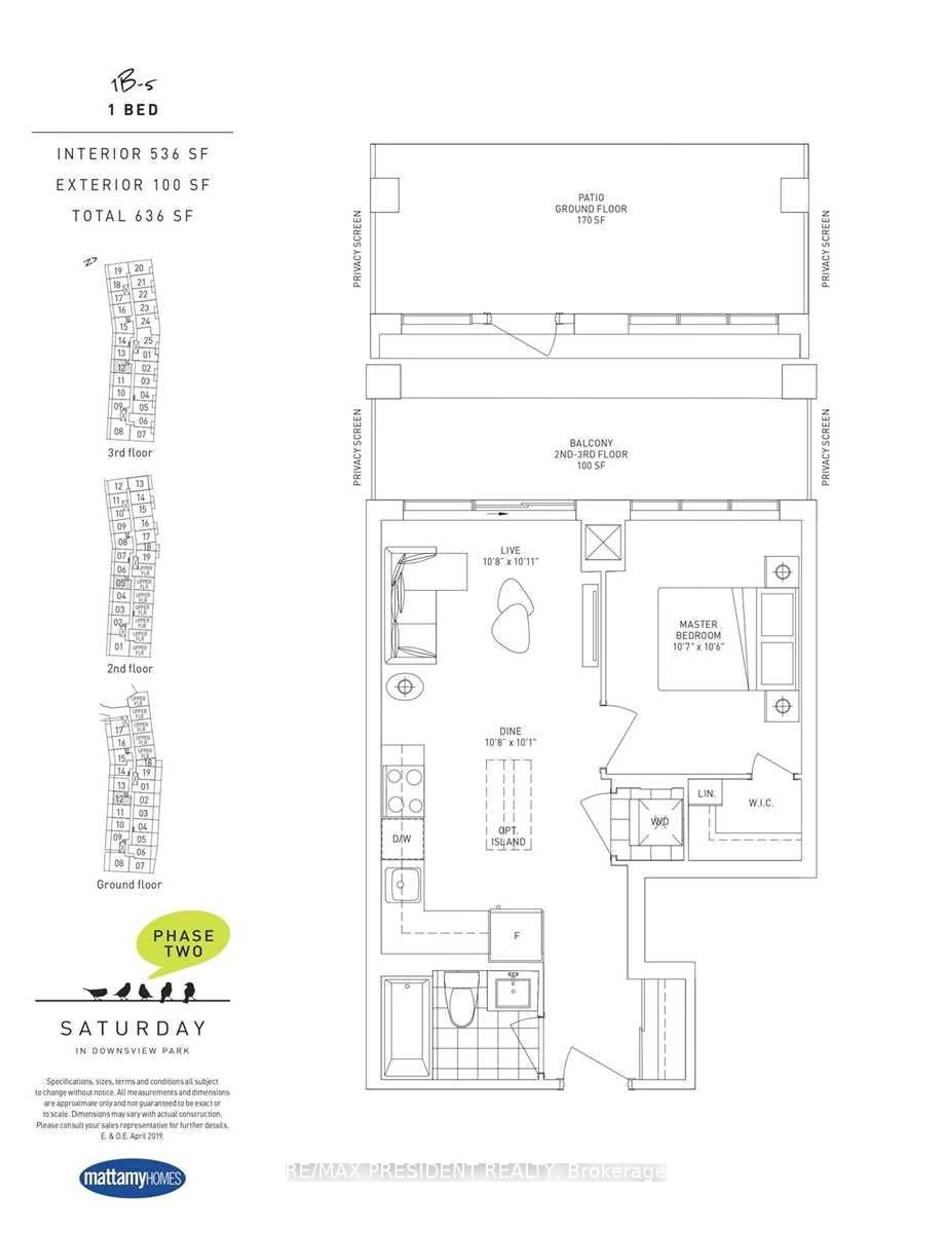 Floor plan for 60 George Butchart Dr #112, Toronto Ontario M3K 2C5