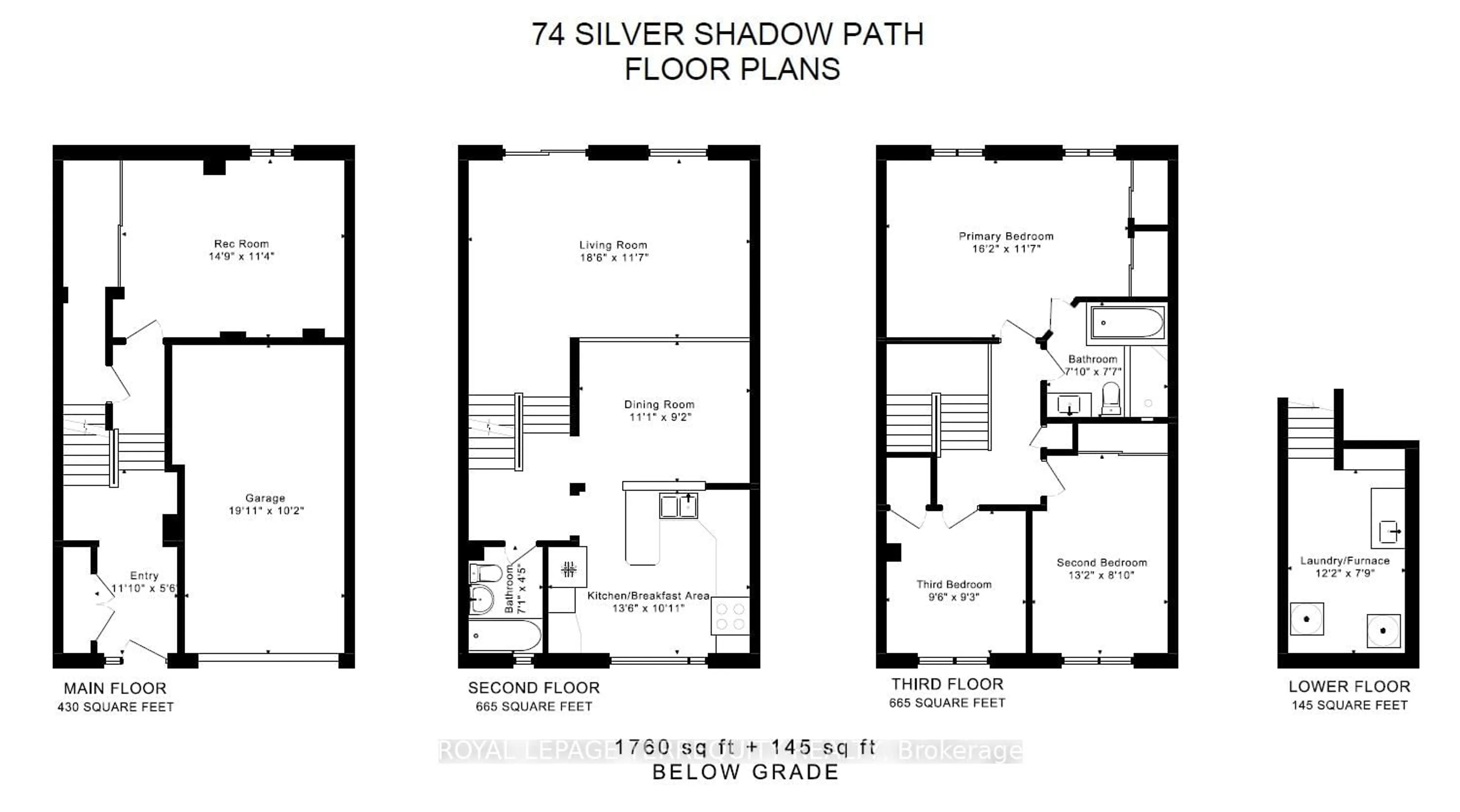 Floor plan for 74 Silver Shadow Path, Toronto Ontario M9C 4Y2