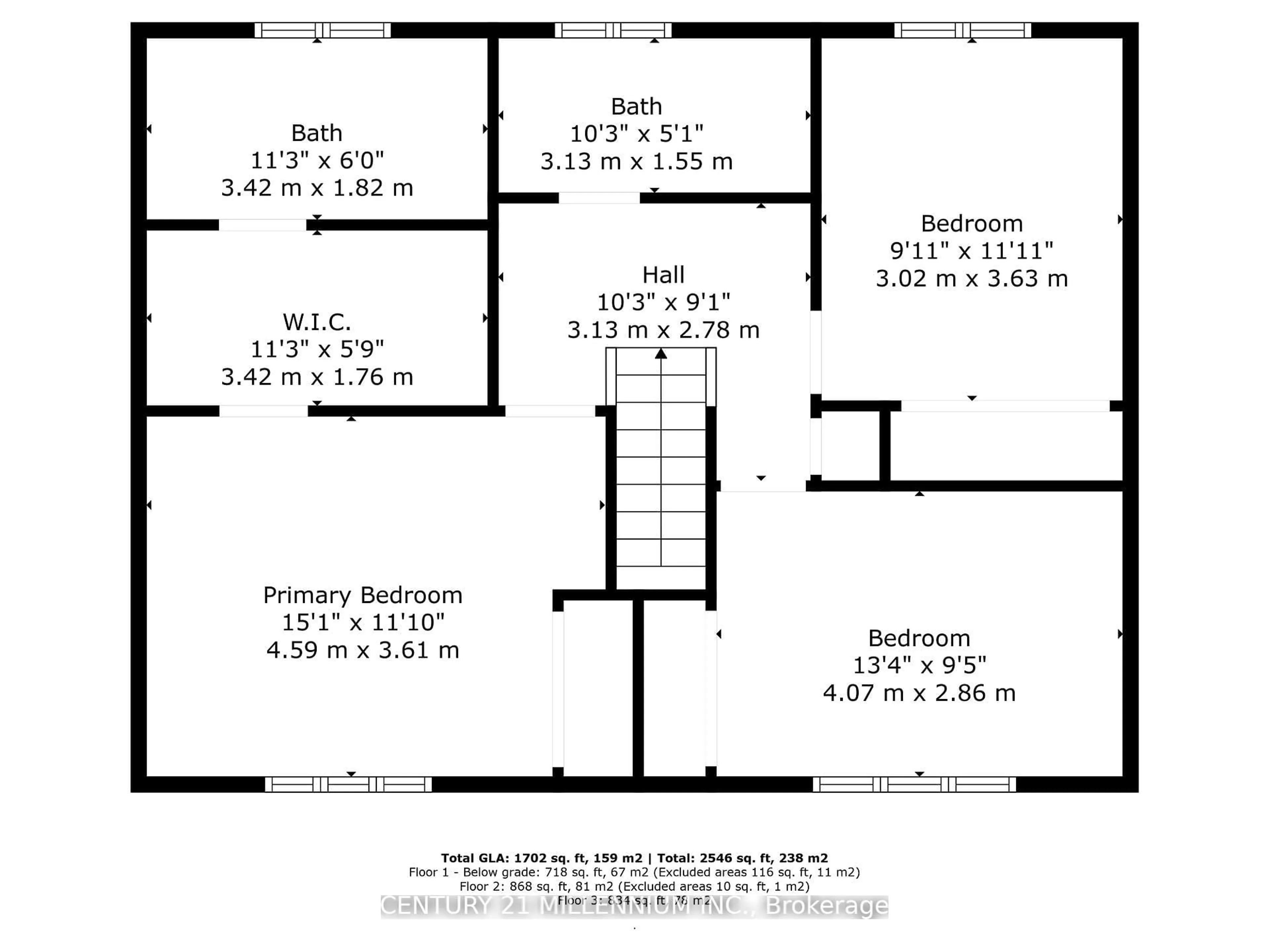 Floor plan for 14 Greystone Cres, Brampton Ontario L6Y 2B3