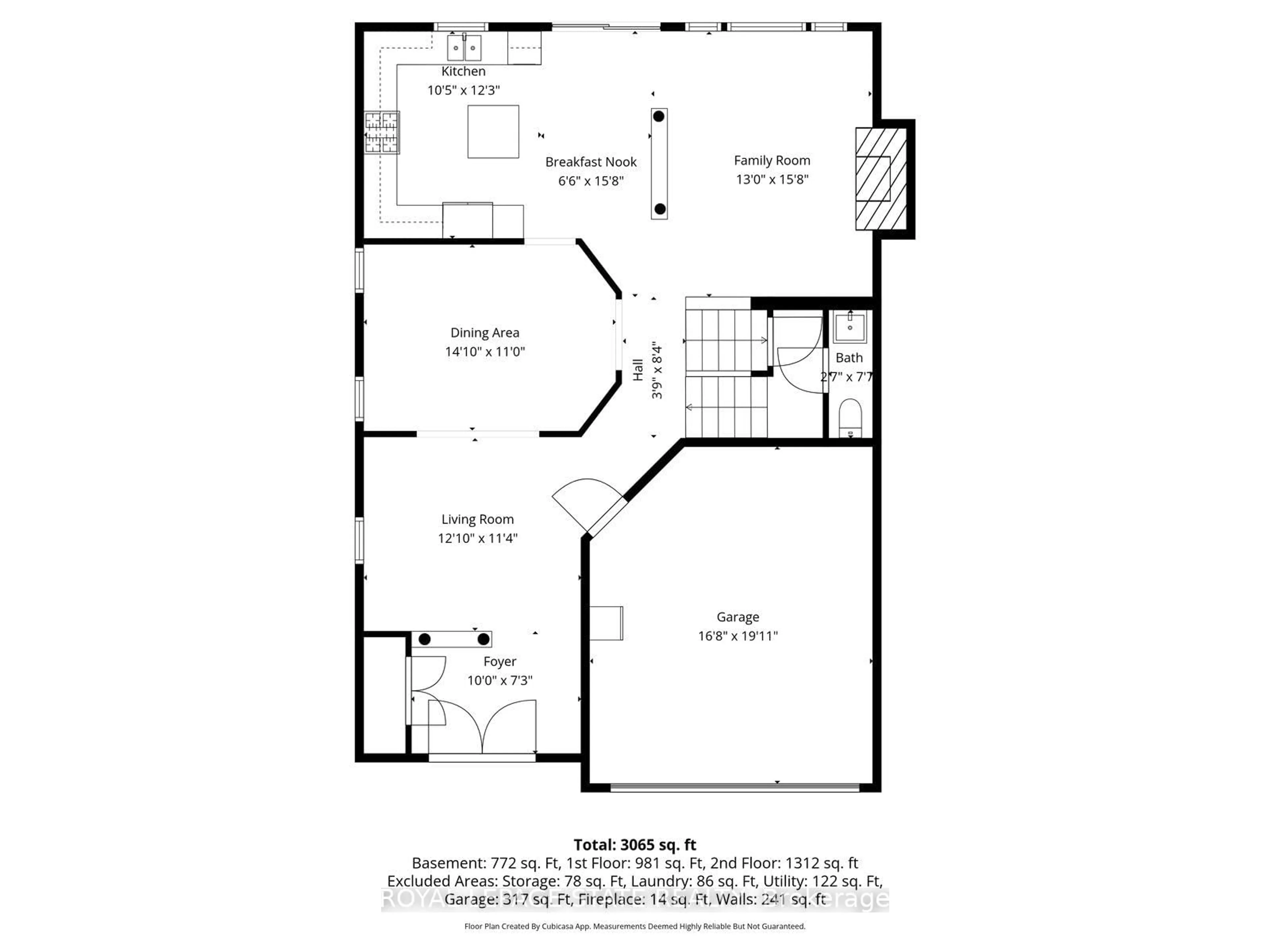 Floor plan for 2261 Grouse Lane, Oakville Ontario L6M 3Z8