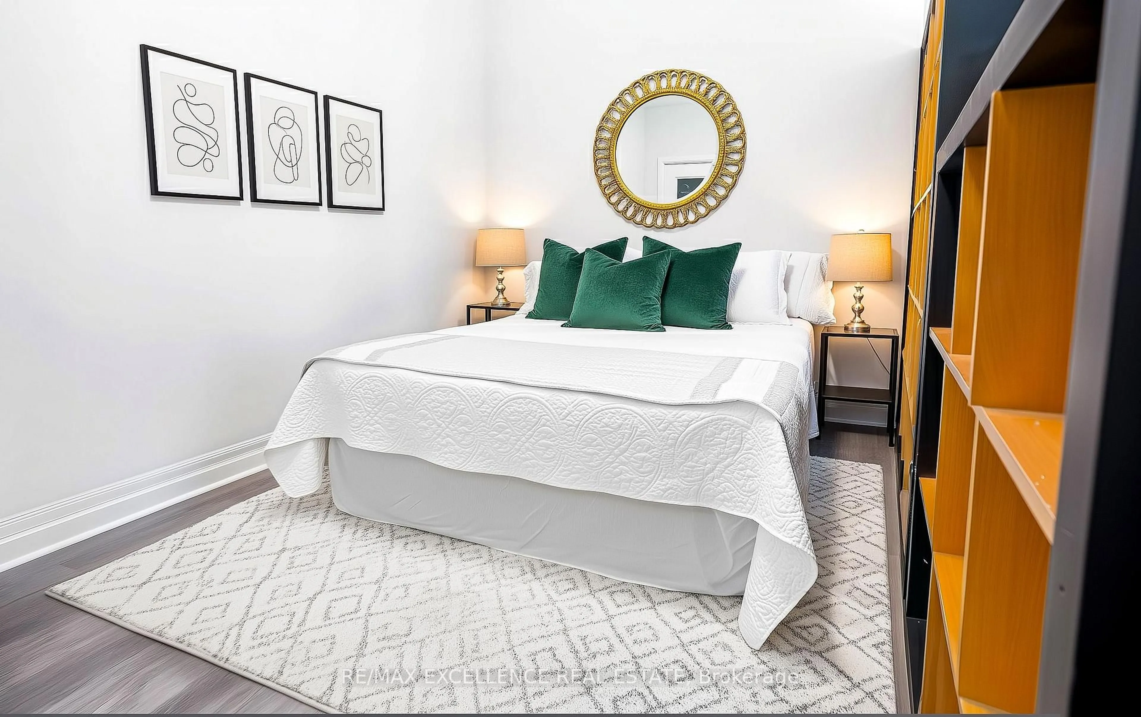 Bedroom with bed, carpet floor for 101 Bristol Rd #230, Mississauga Ontario L4Z 3P4
