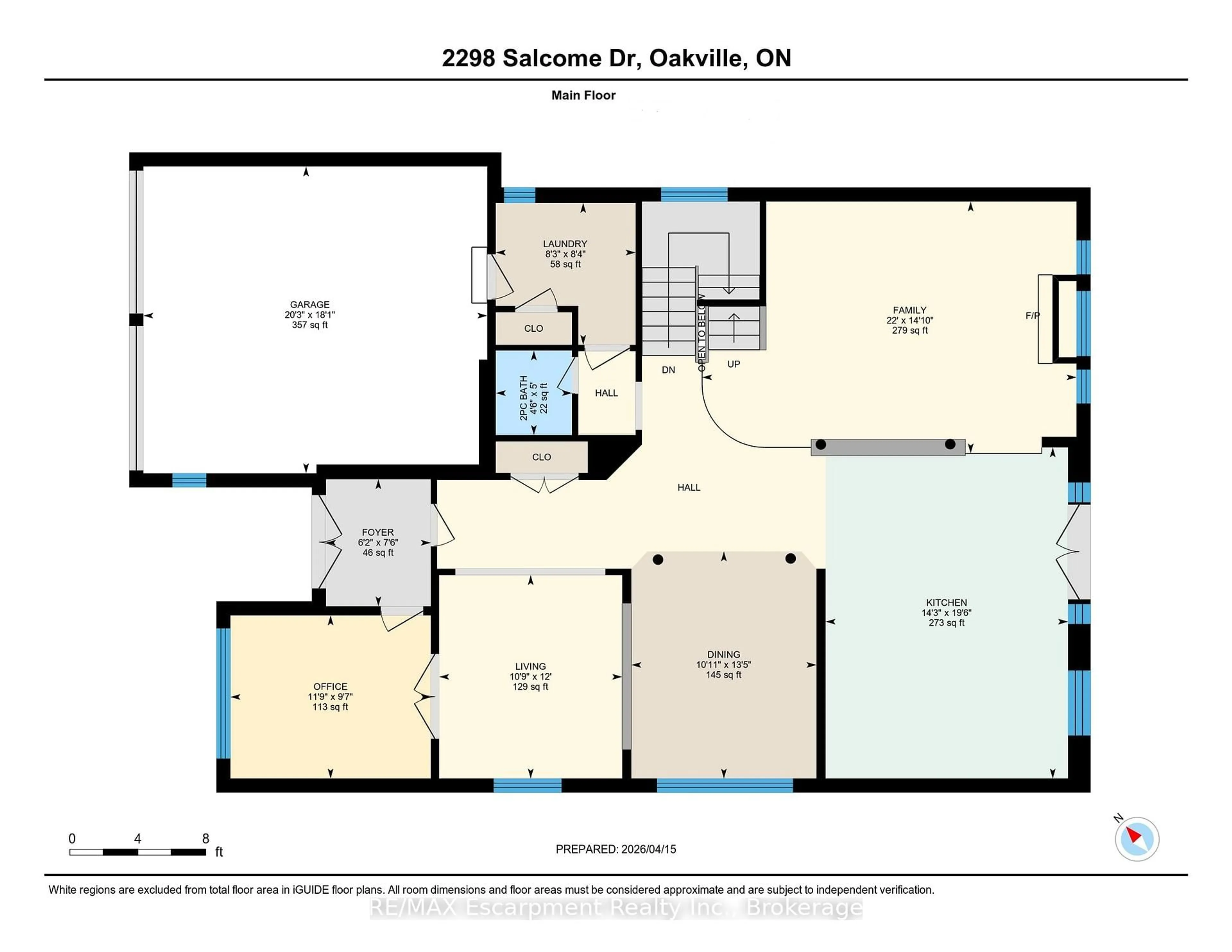 Floor plan for 2298 Salcome Dr, Oakville Ontario L6H 7N2