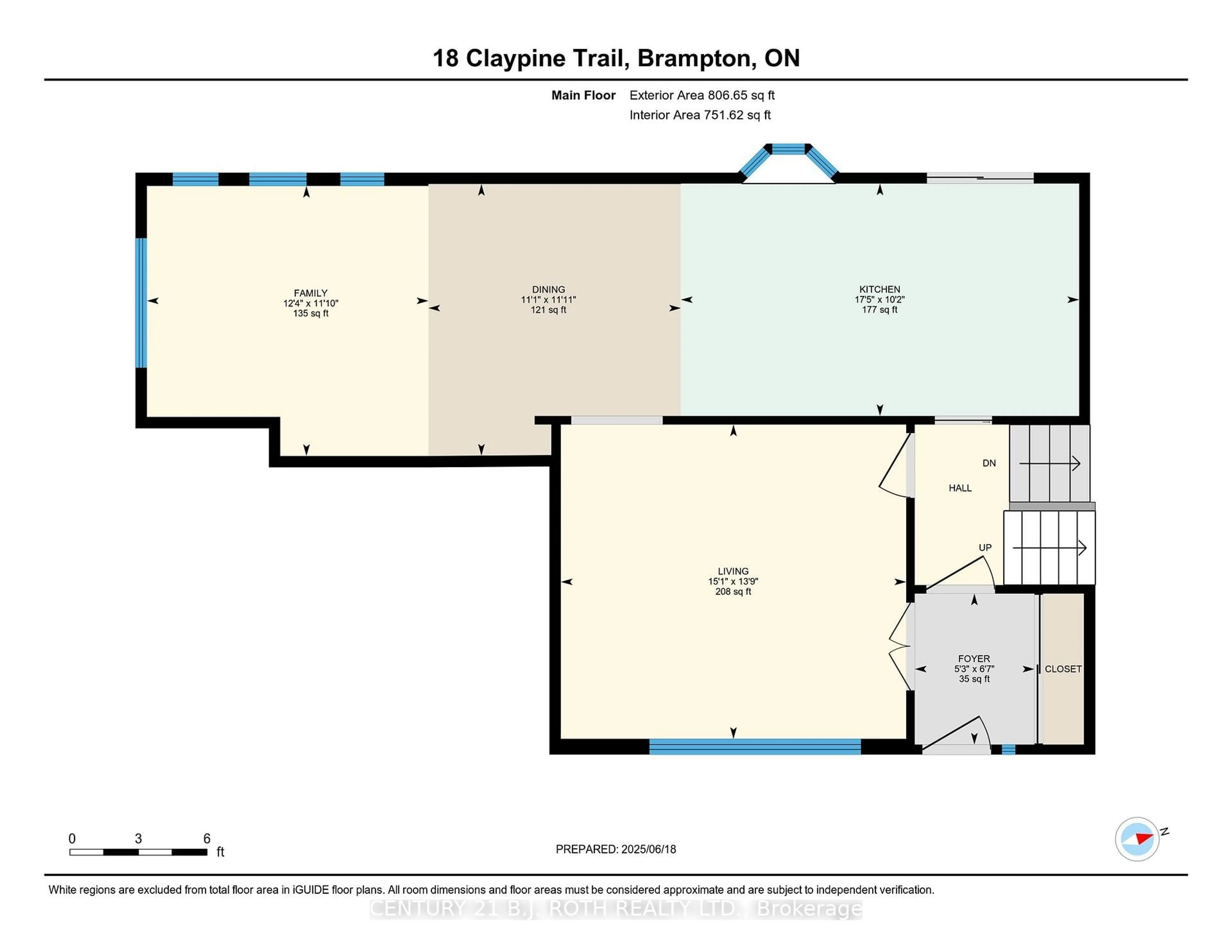 Floor plan for 18 Claypine Tr, Brampton Ontario L6V 3L9