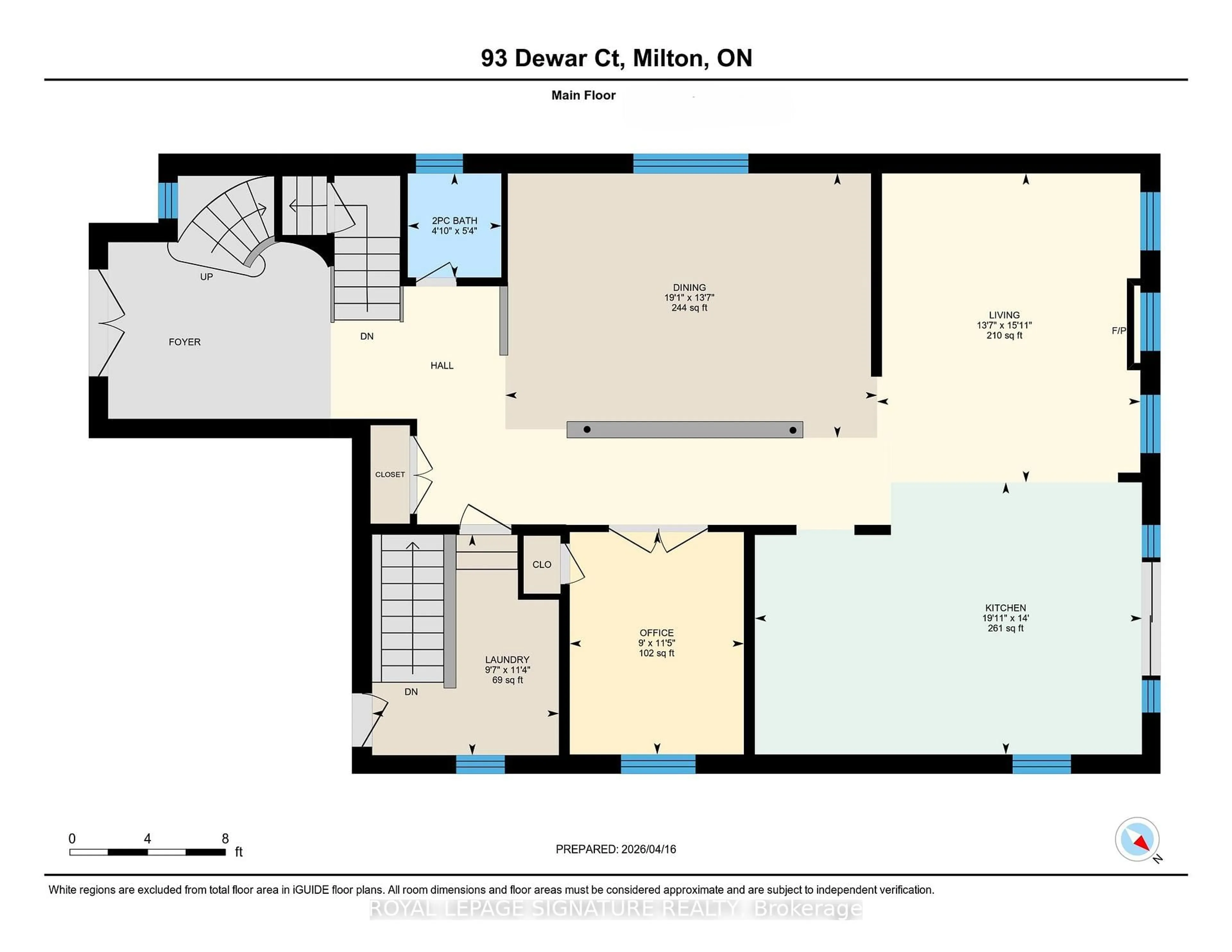 Floor plan for 93 Dewar Crt, Milton Ontario L9T 5N8