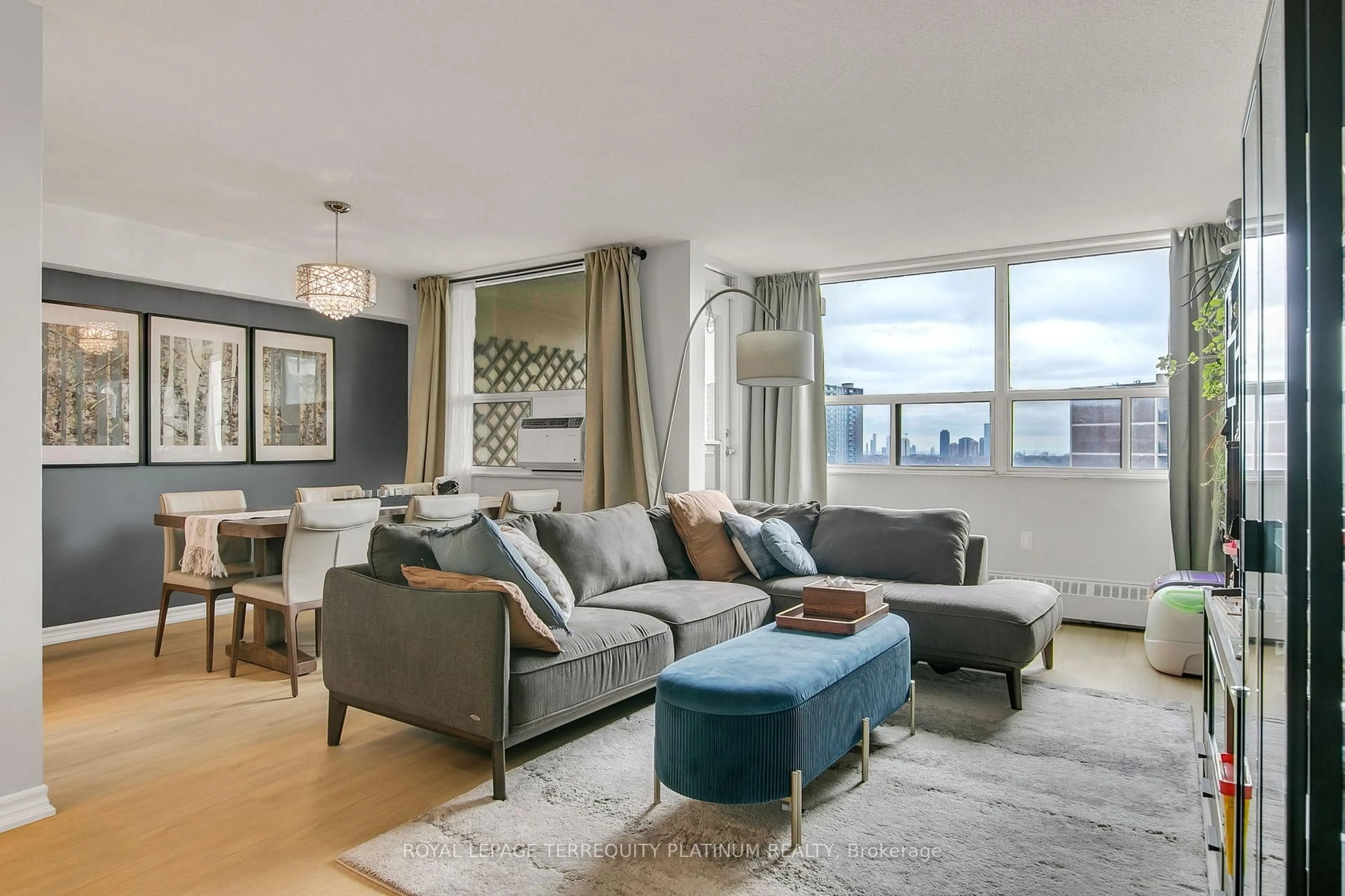 Living room with furniture, unknown for 551 The West Mall #1517, Toronto Ontario M9C 1G7