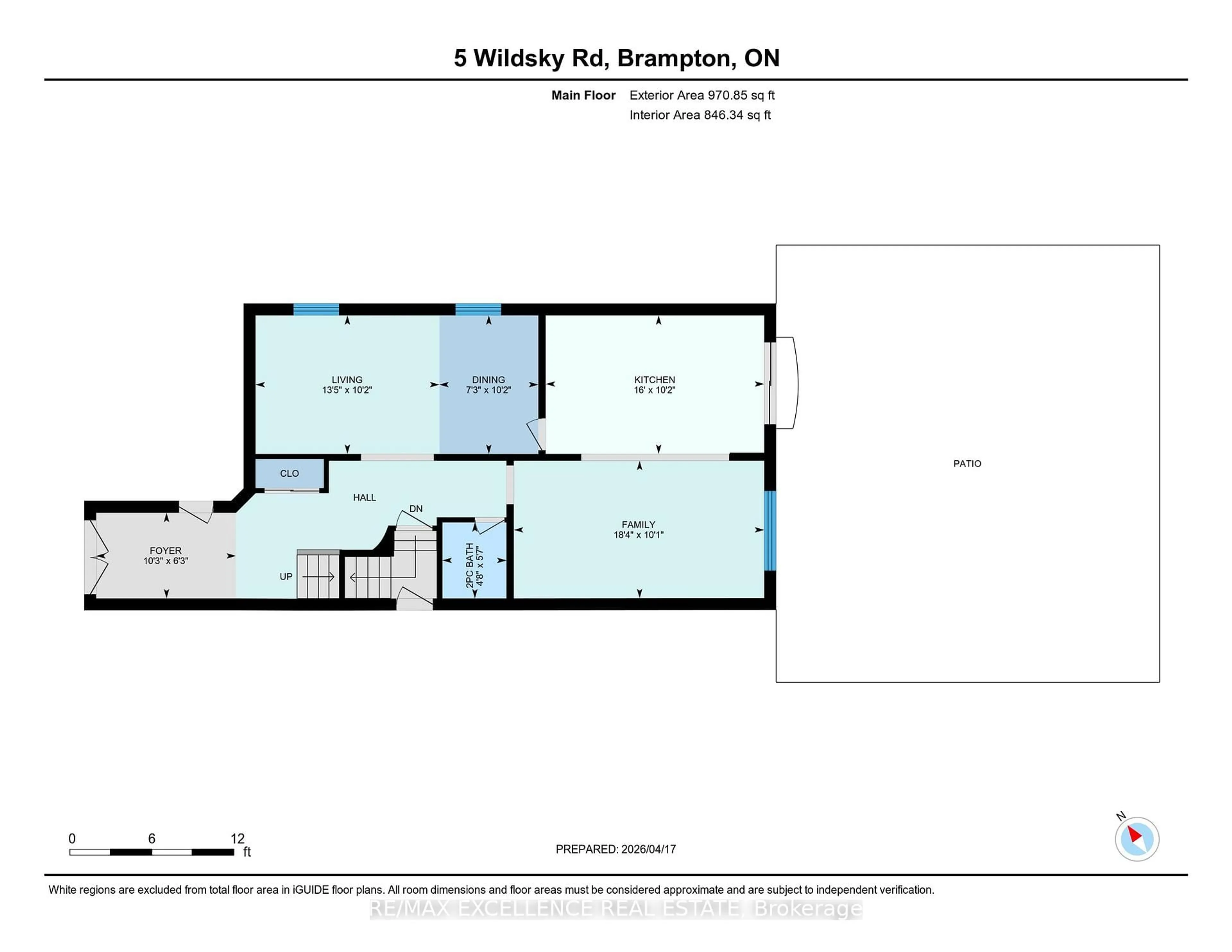 Floor plan for 5 Wildsky Rd, Brampton Ontario L6Y 5P6