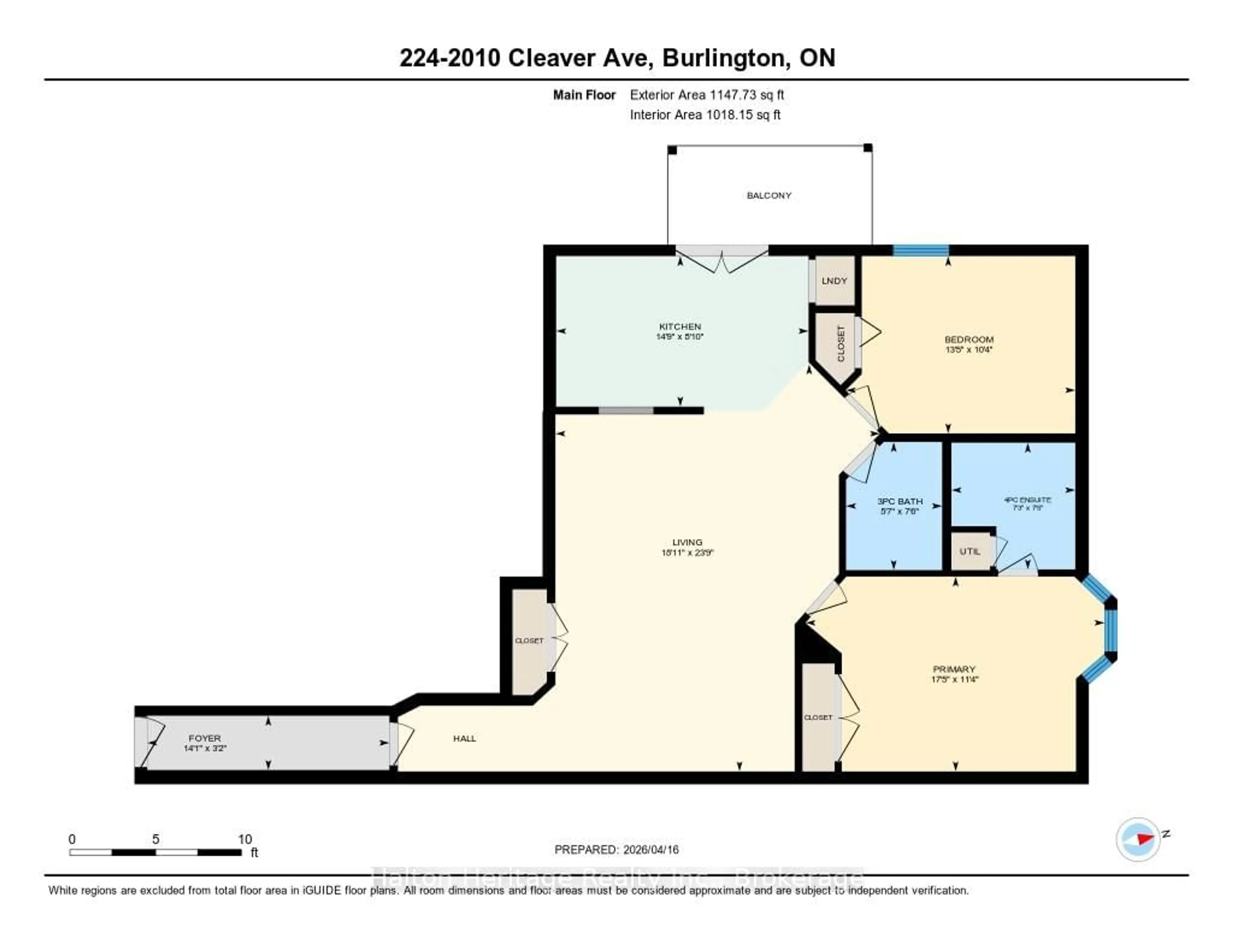 Floor plan for 2010 Cleaver Ave #224, Burlington Ontario L7M 4C1