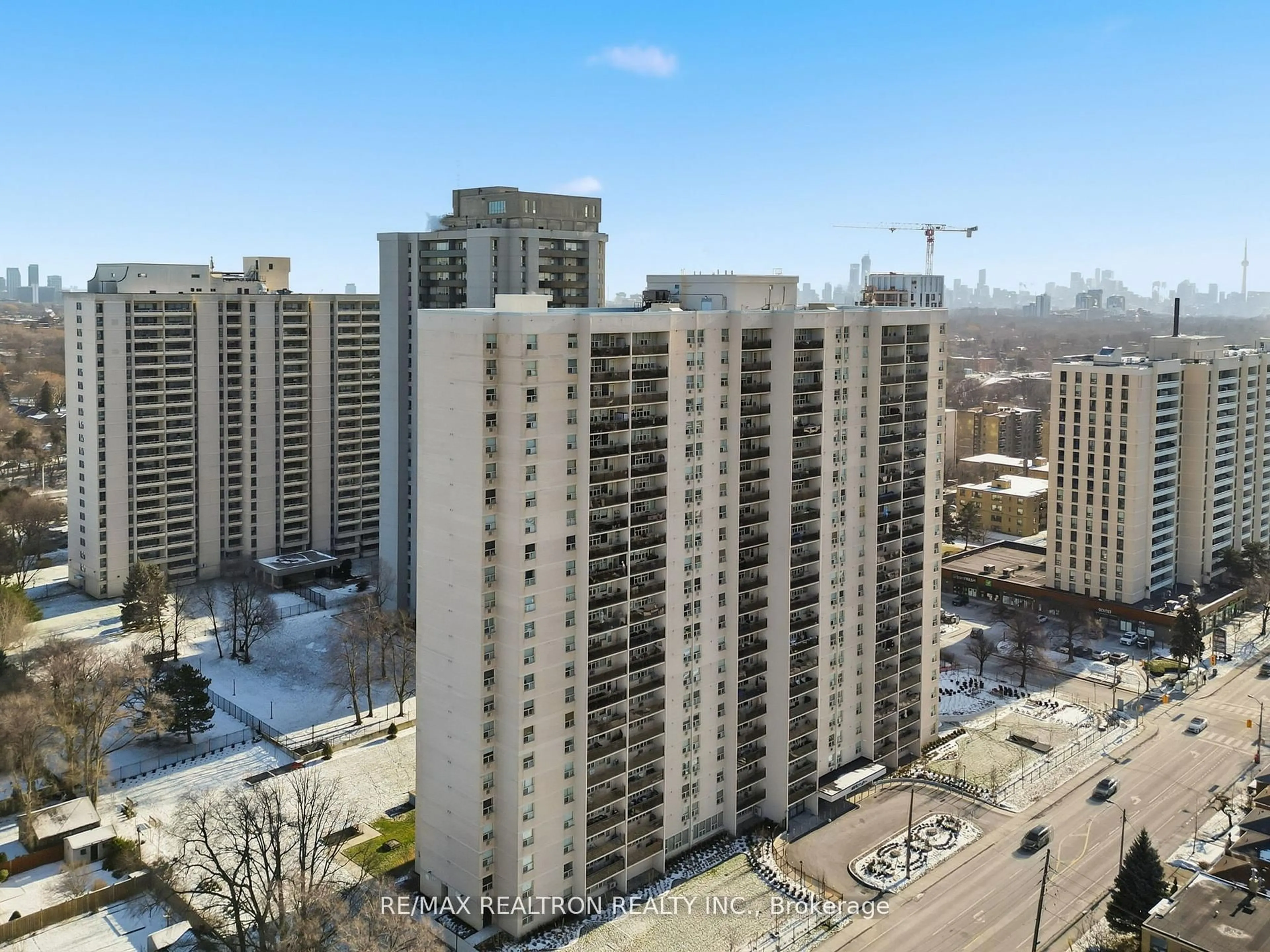 A pic from outside/outdoor area/front of a property/back of a property/a pic from drone, city buildings view from balcony for 155 Marlee Ave #909, Toronto Ontario M6B 4B5