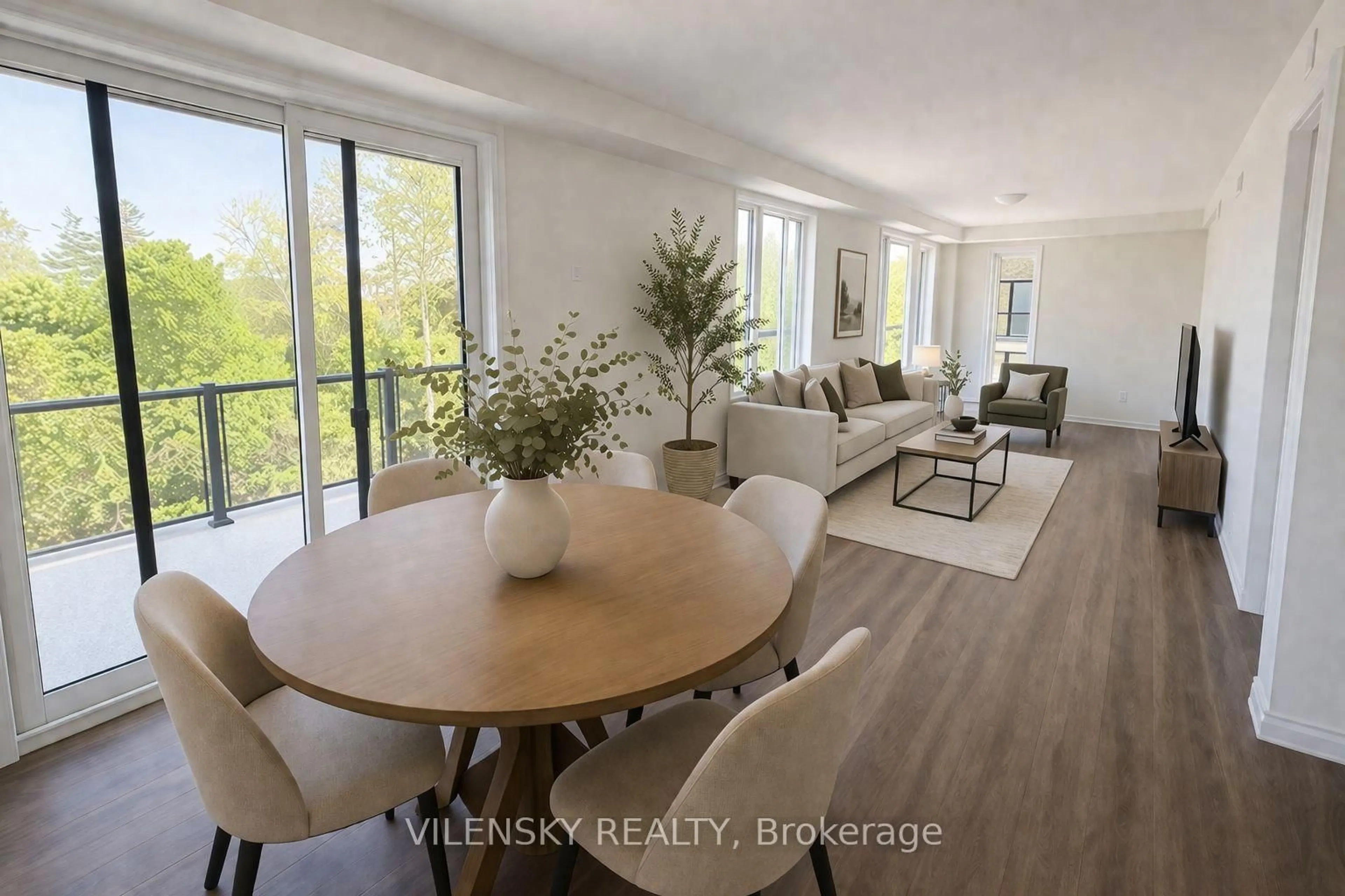 Living room with furniture, wood/laminate floor for 45 Knotsberry Circ #42, Brampton Ontario L6Y 6G1