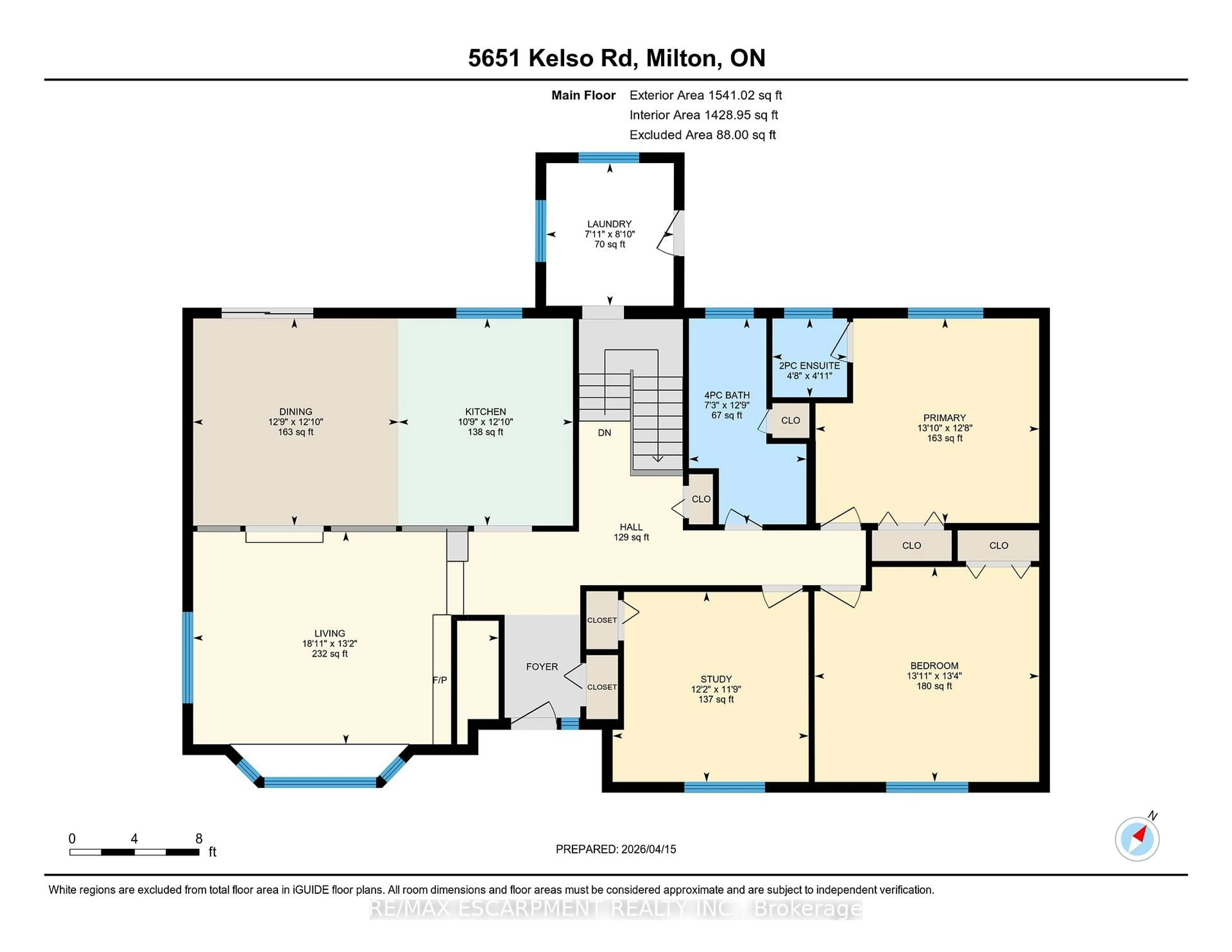 Floor plan for 5651 Kelso Rd, Milton Ontario L9E 0C5
