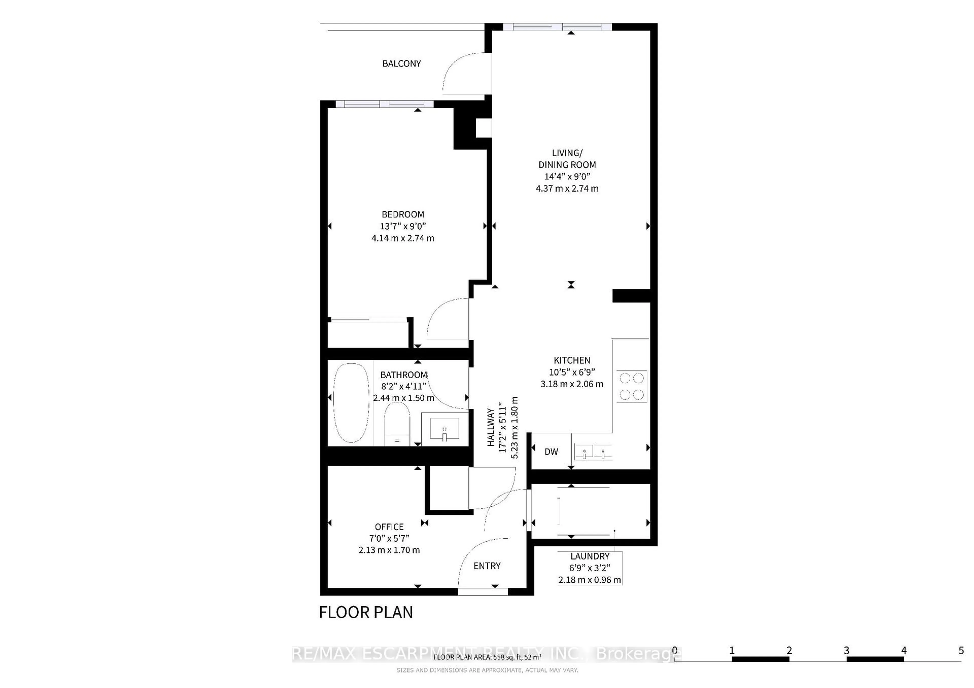 Floor plan for 5220 DUNDAS St #D619, Burlington Ontario L7L 0J4