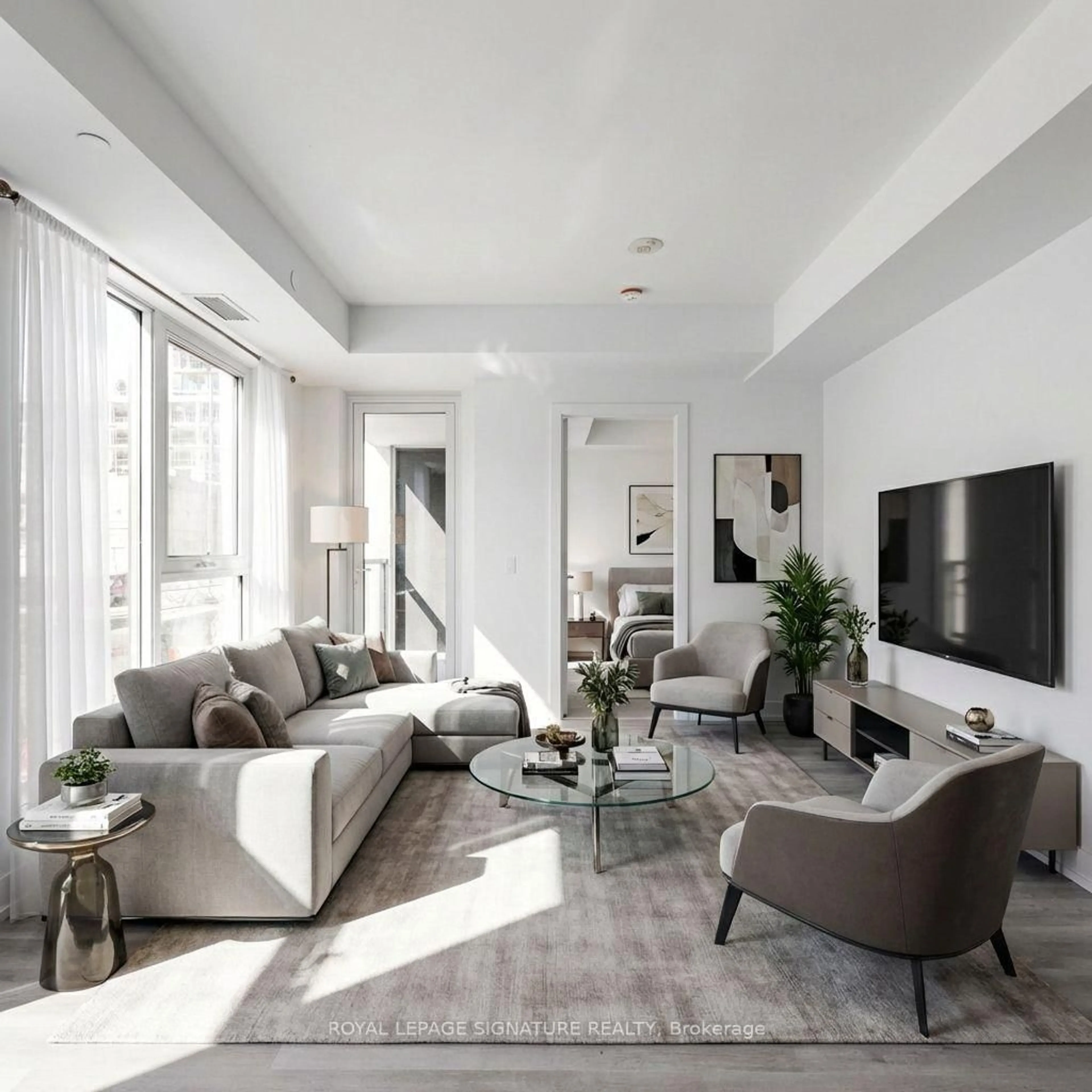 Living room with furniture, unknown for 25 Cordova Ave #219, Toronto Ontario M9A 0E5