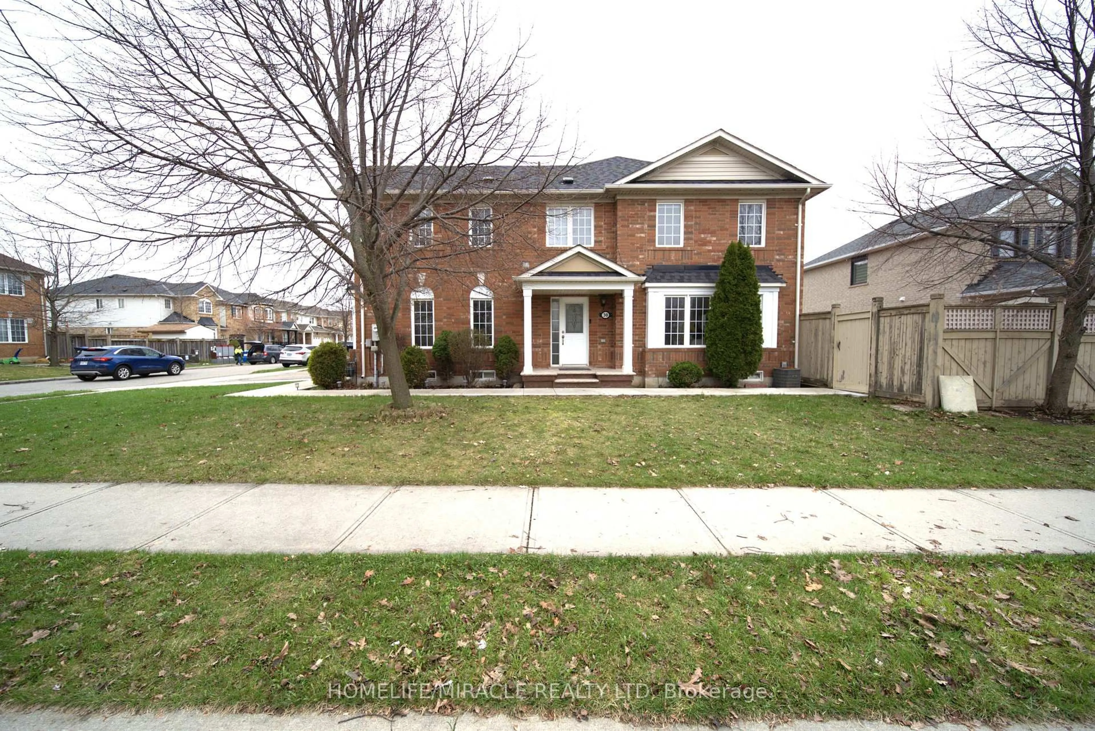 Home with brick exterior material, street for 30 ORANGEGROVE Dr, Brampton Ontario L7A 3N4